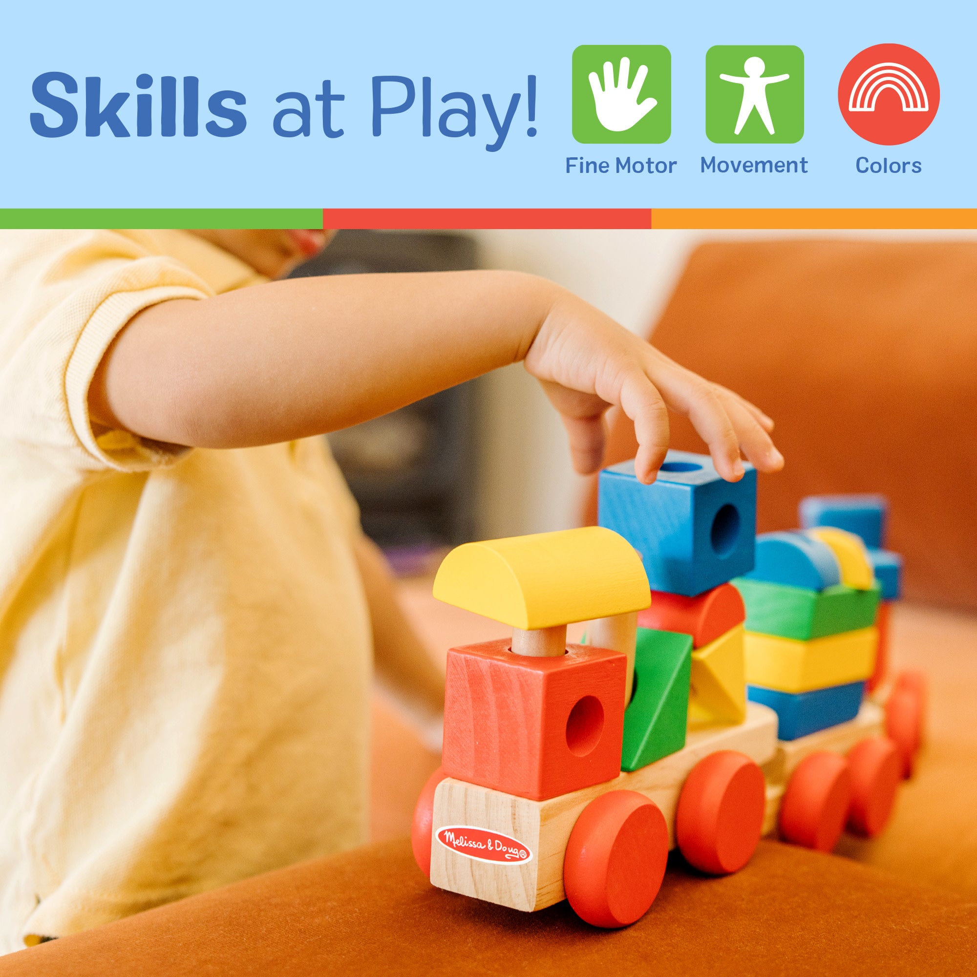 Melissa & Doug Stacking Train Toddler Toy - Image 4