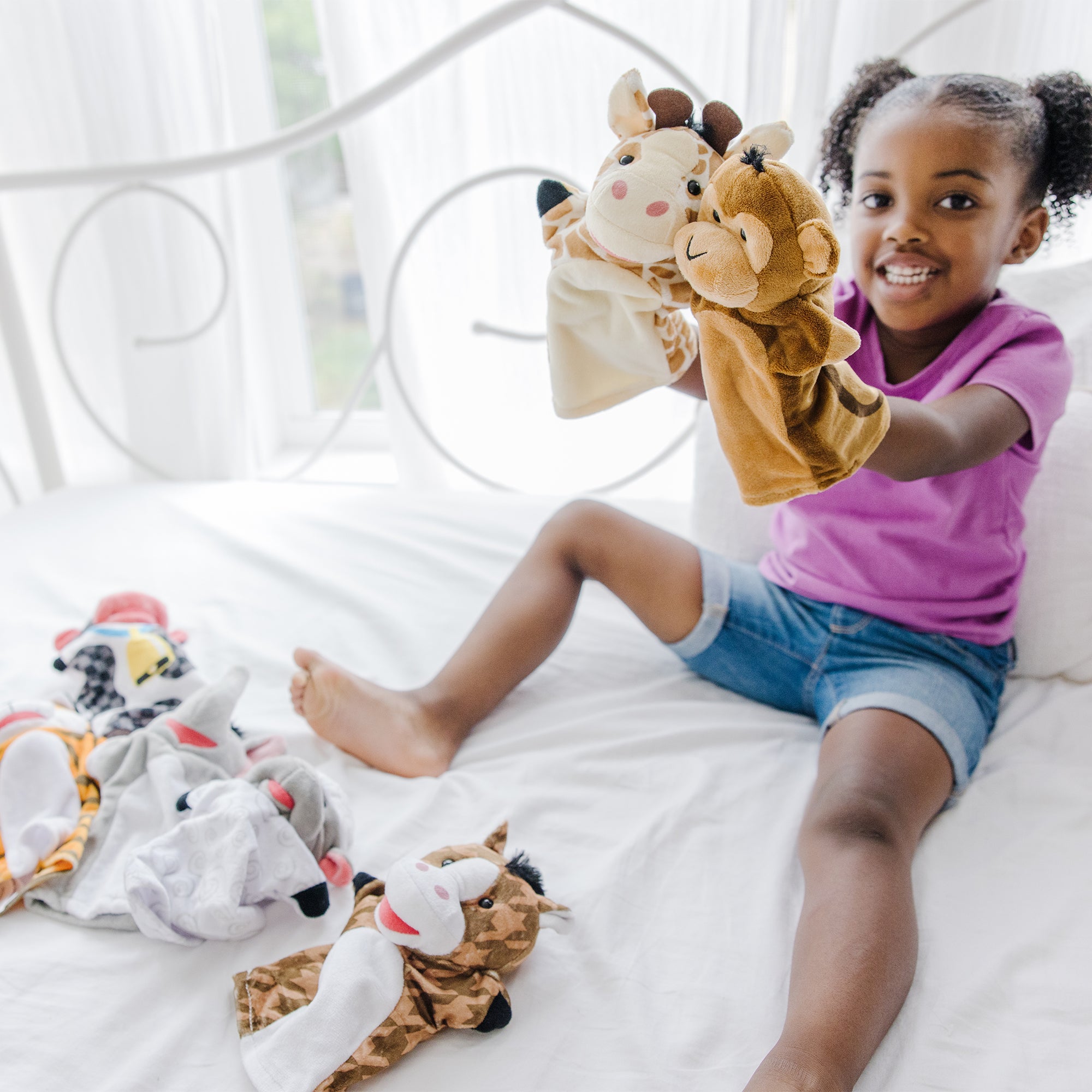 Melissa & Doug Hand Puppet 2-Pack: Farm Friends, Zoo Friends - Image 10