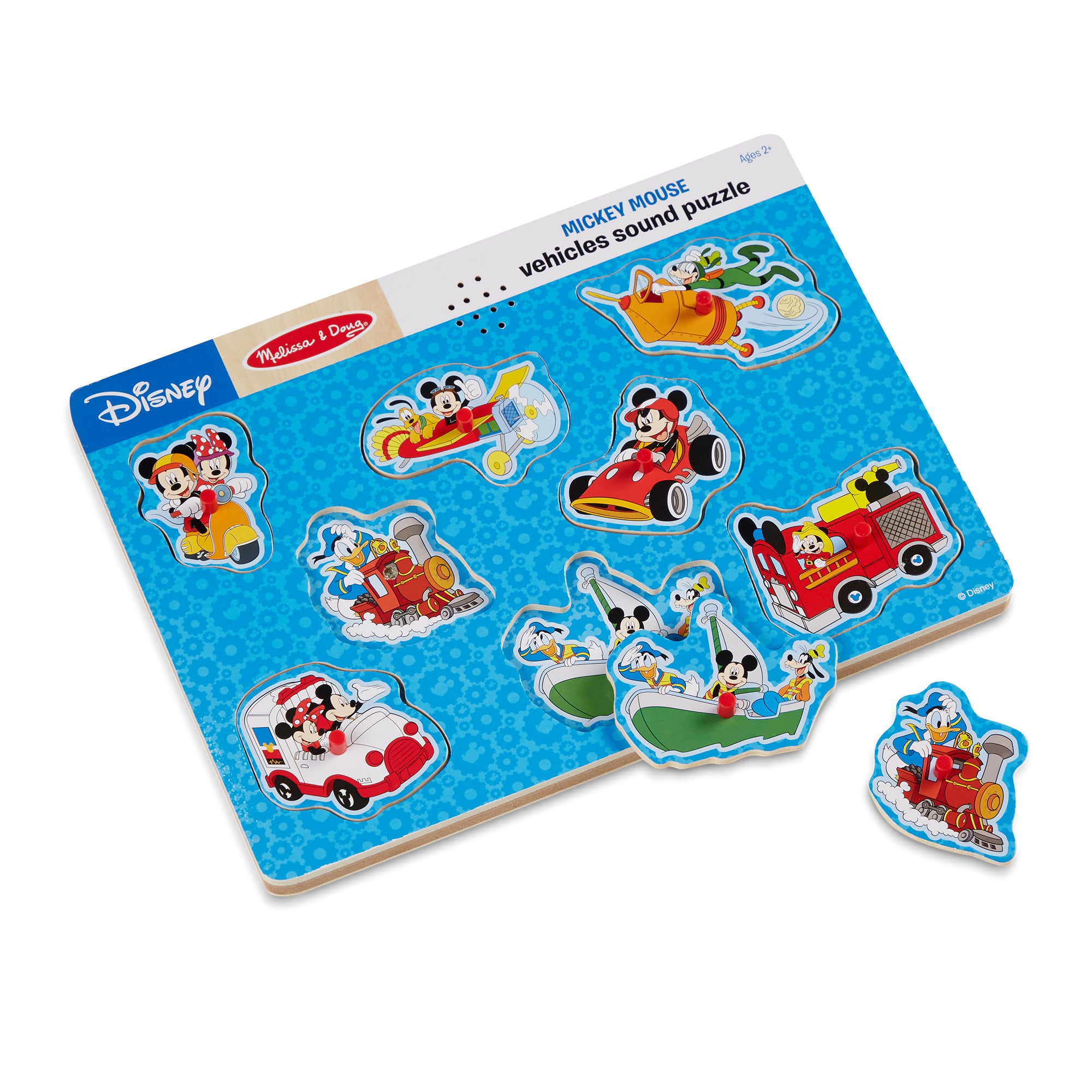 Melissa & Doug Disney Mickey Mouse & Friends Vehicles Sound Puzzle - 8 Pieces - Image 10