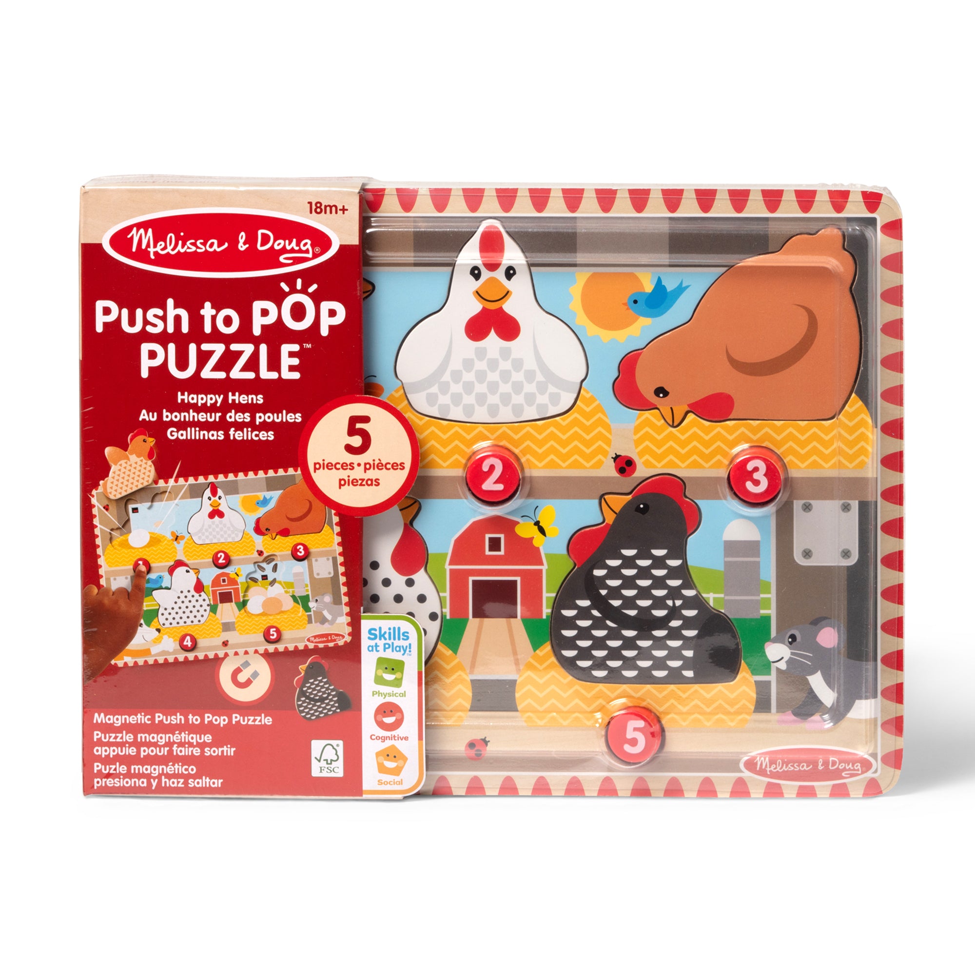 Melissa & Doug Happy Hens Push to Pop Puzzle - Image 3