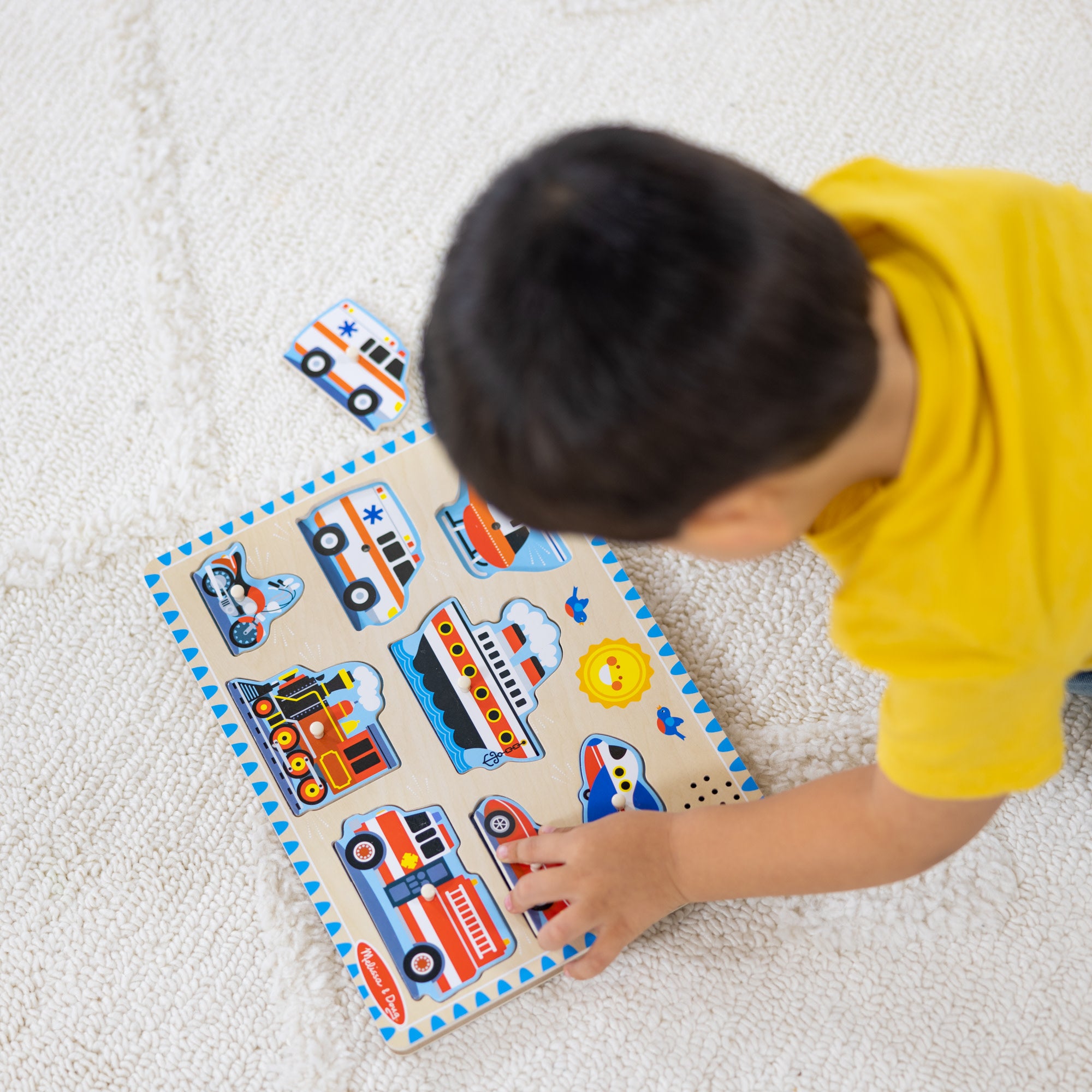 Melissa & Doug Wooden Sound Puzzle 2-Pack ?C Farm Animals, Vehicles - Image 4