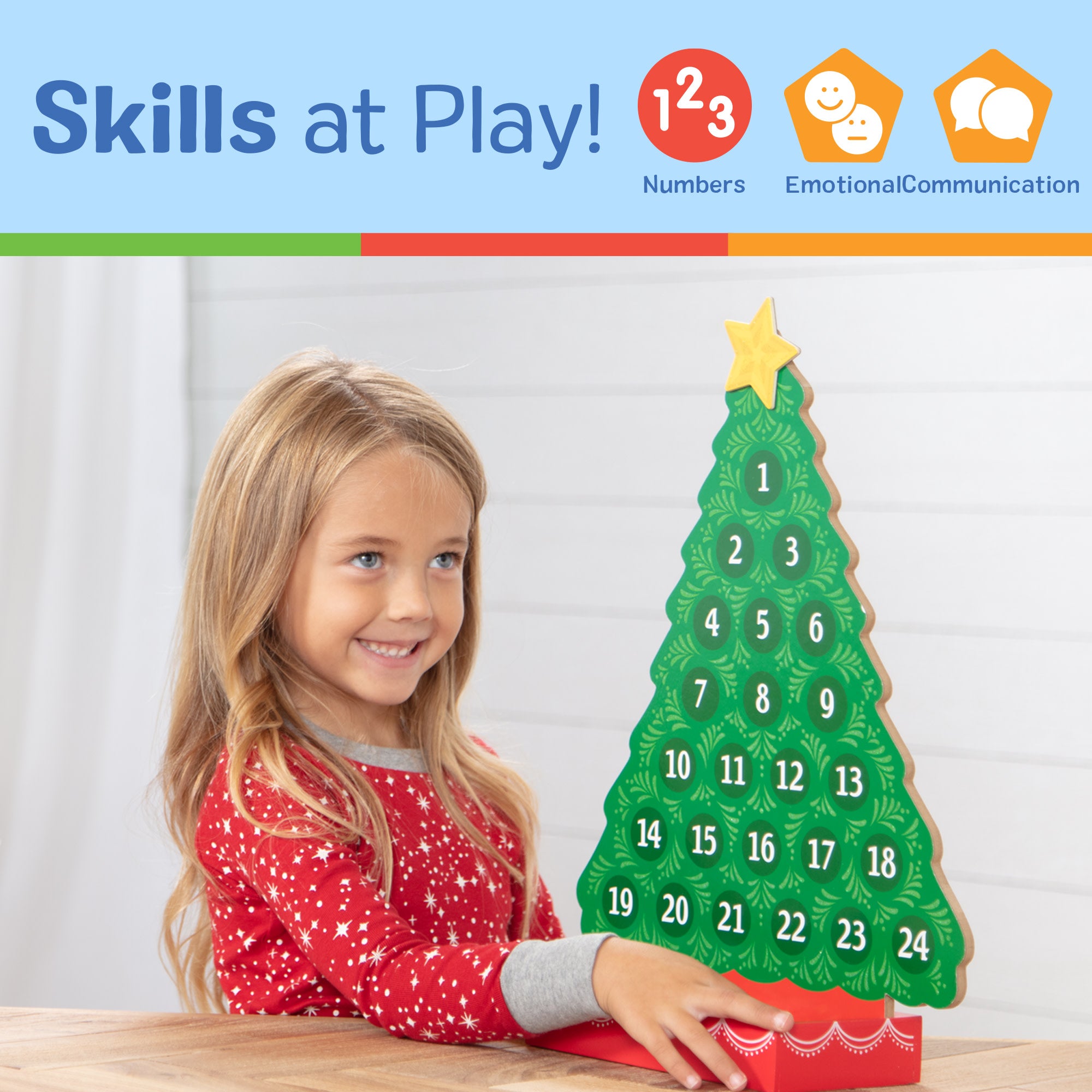Melissa & Doug Countdown to Christmas Wooden Seasonal Calendar - Image 5