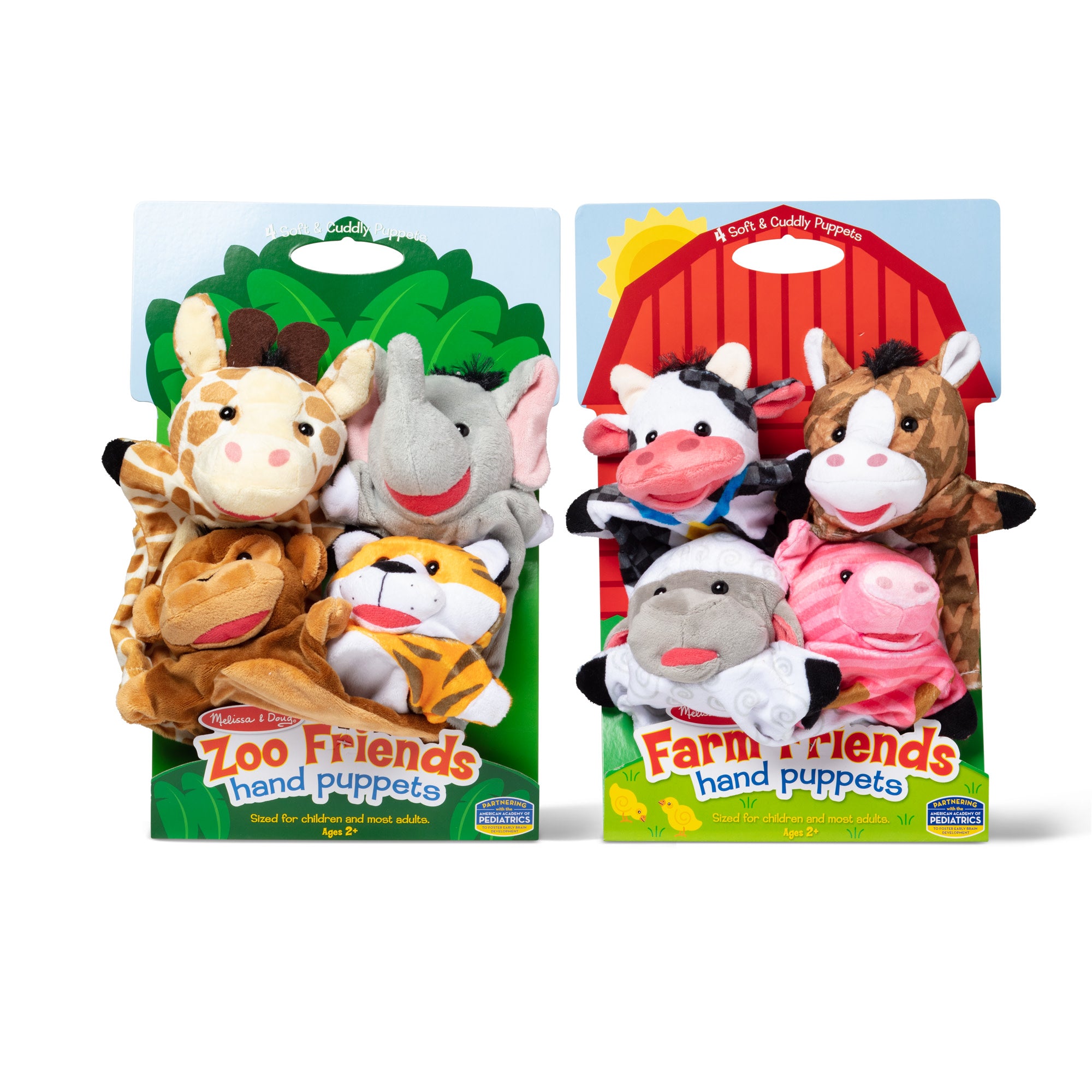 Melissa & Doug Hand Puppet 2-Pack: Farm Friends, Zoo Friends - Image 3