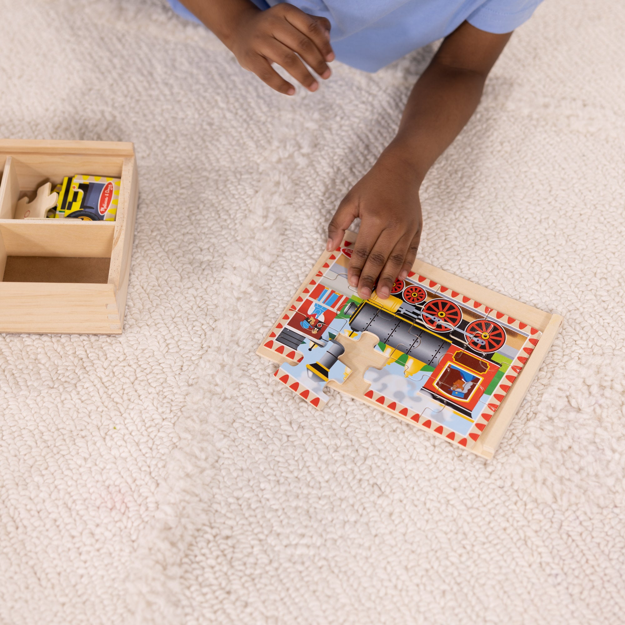 Melissa & Doug Wooden Jigsaw Puzzles in a Box - Vehicles - Image 6