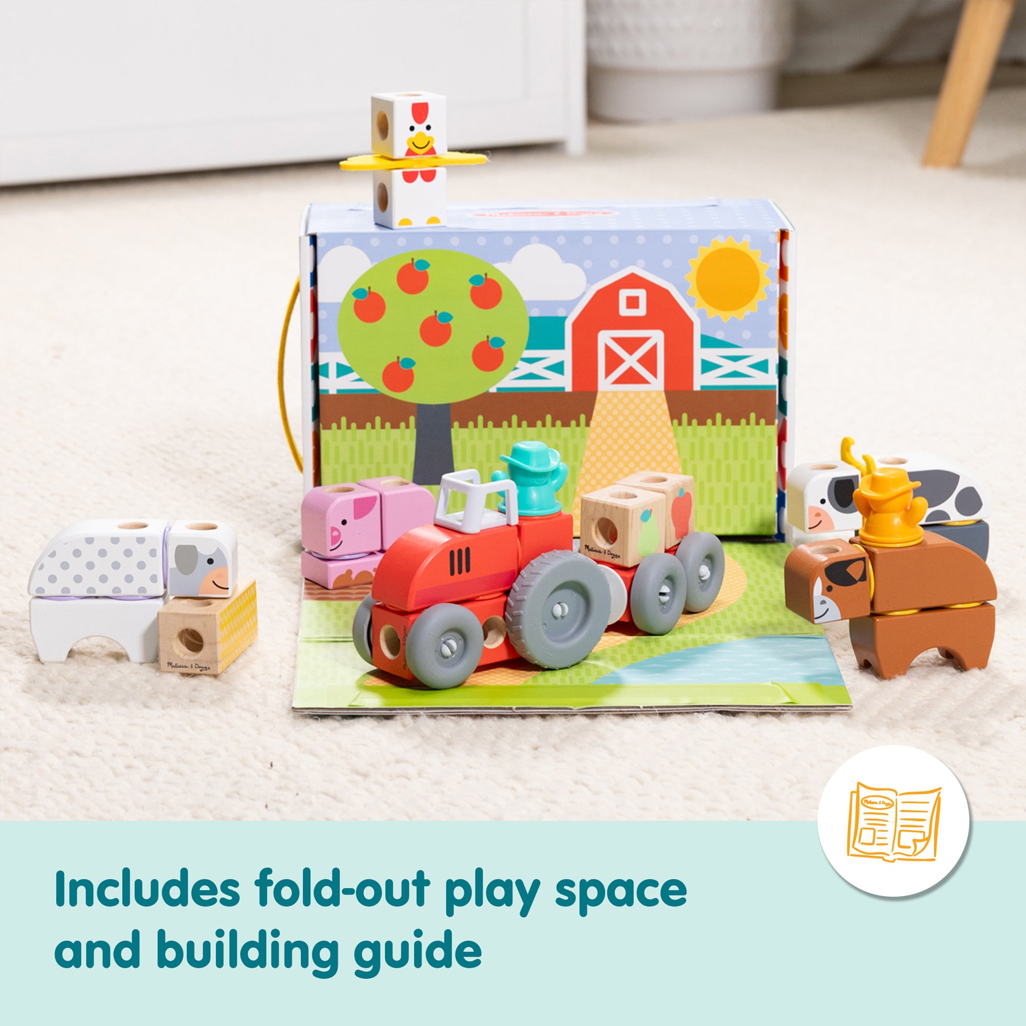 Melissa & Doug Blockables? Farm Play Set - Image 8