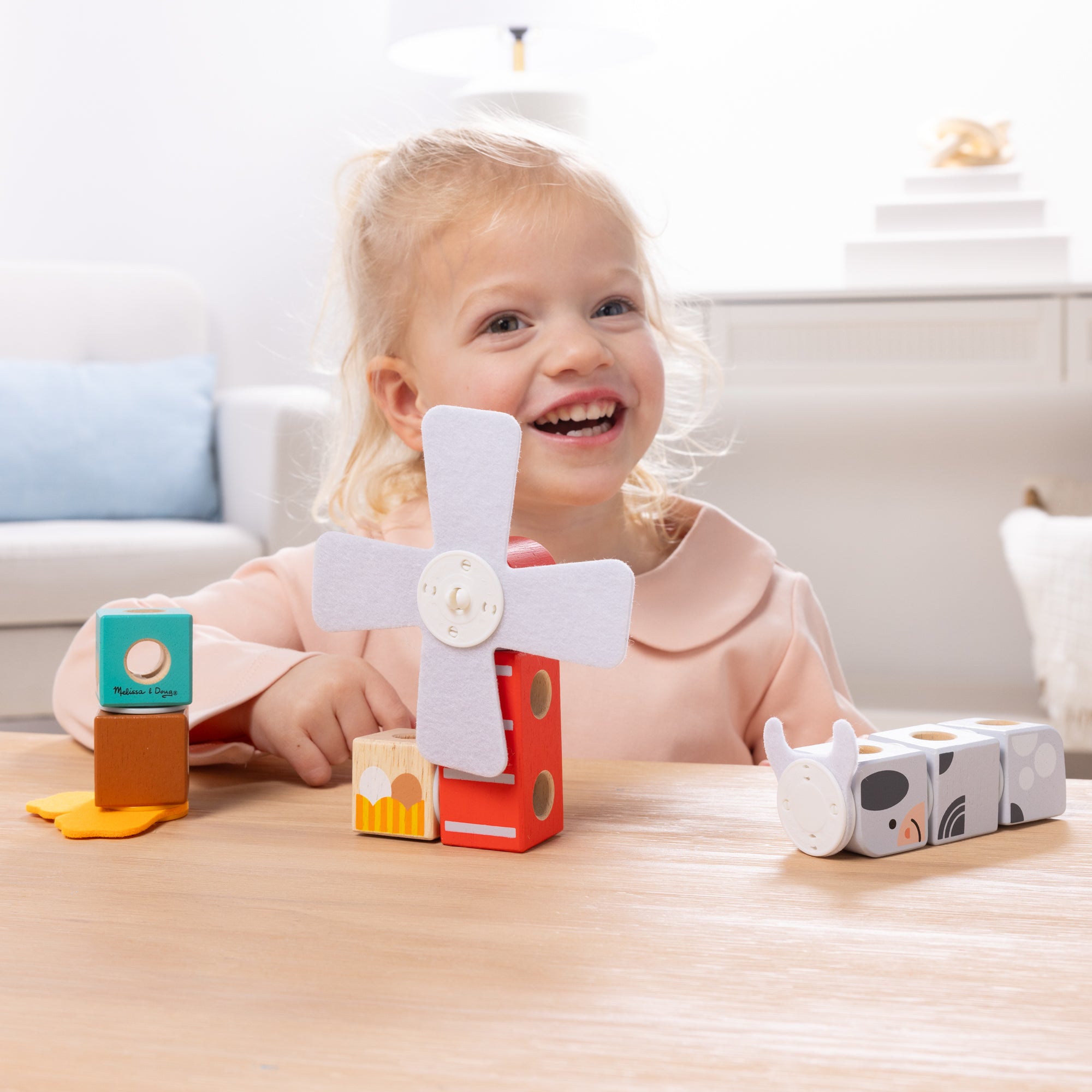 Melissa & Doug Blockables? Play Sets Farm Friends and Woodland Friends 2-Pack Bundle - Image 6