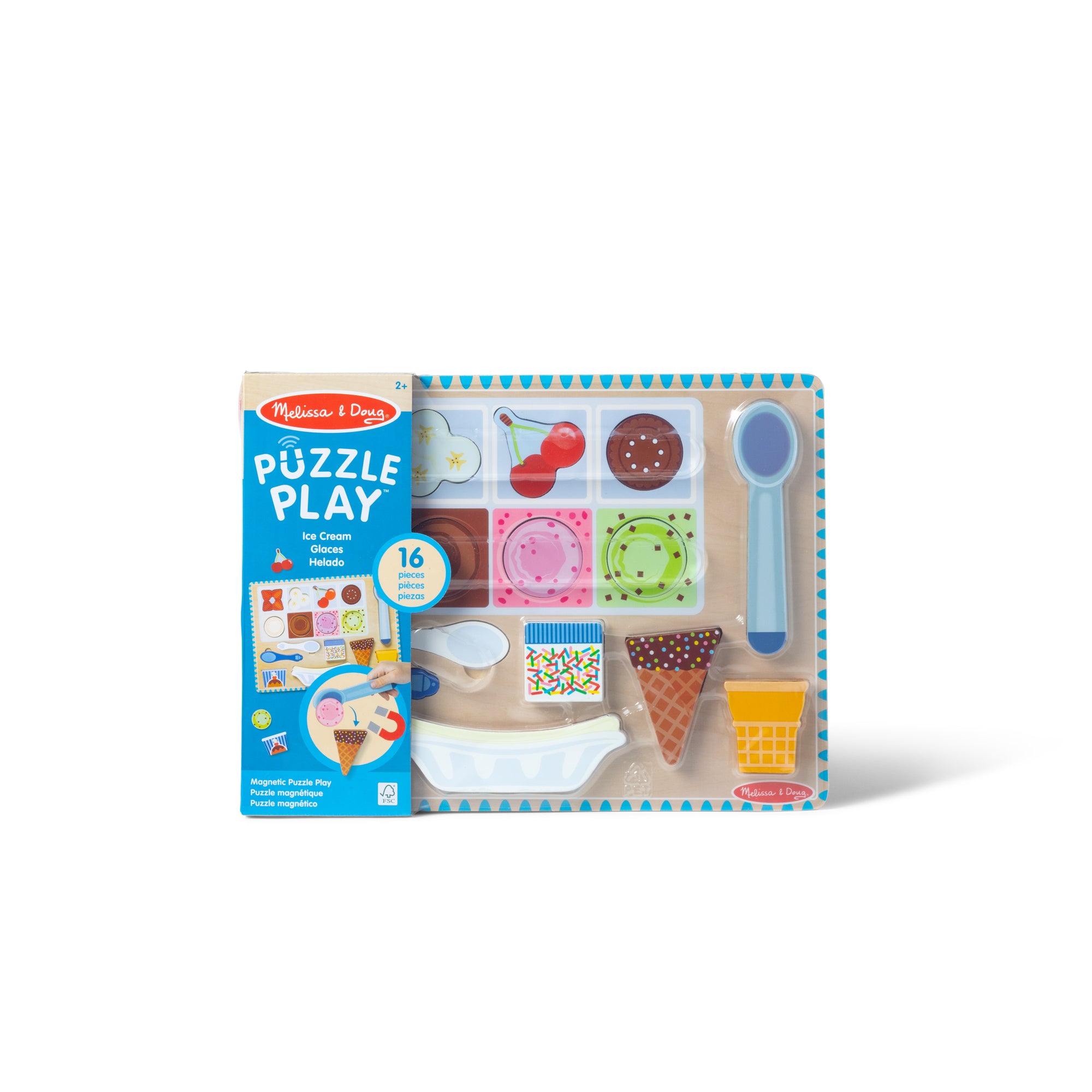 Melissa & Doug Wooden Magnetic Ice Cream Puzzle & Play Set - 16 Pieces - Image 3