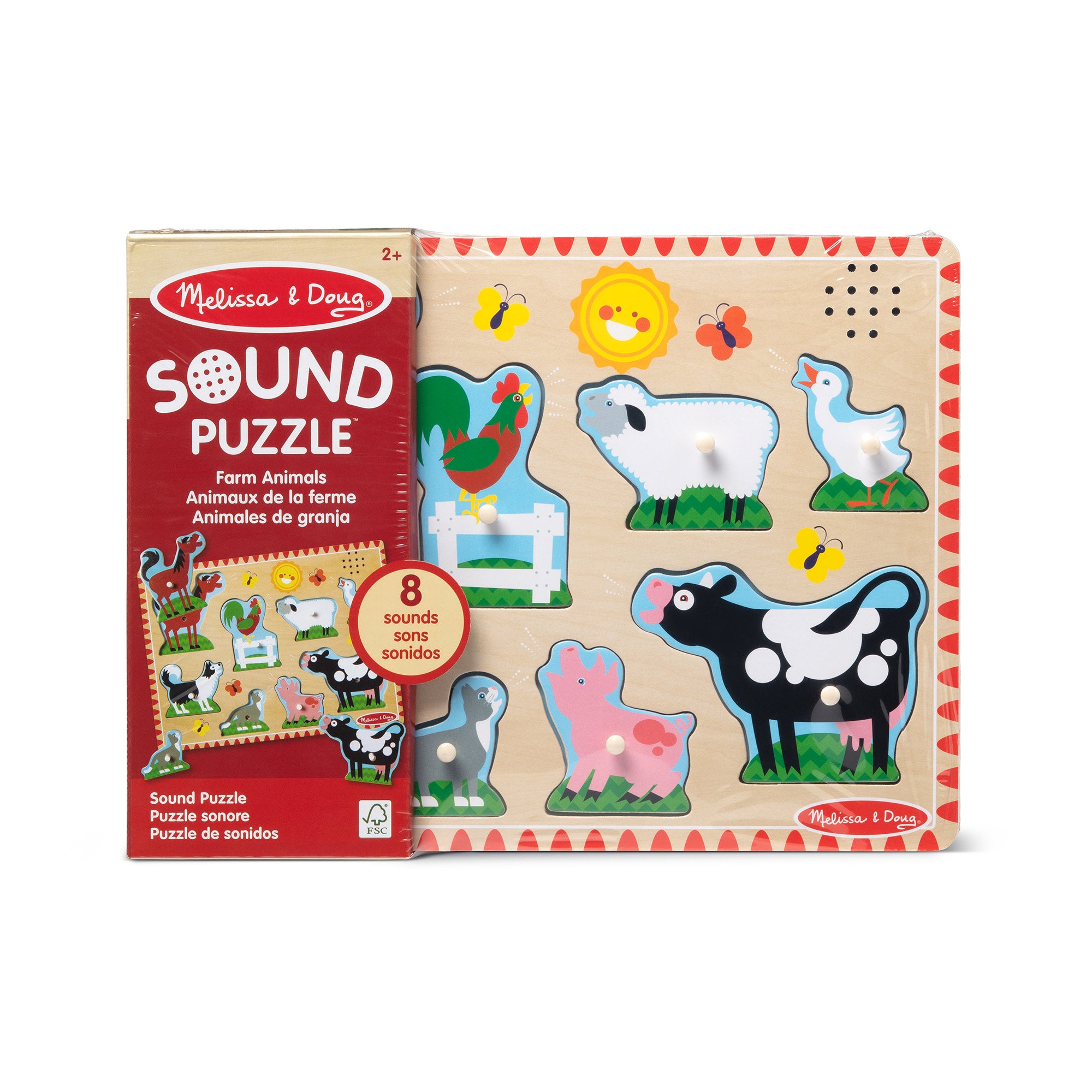 Melissa & Doug Farm Animals Sound Puzzle - 8 Pieces - Image 3