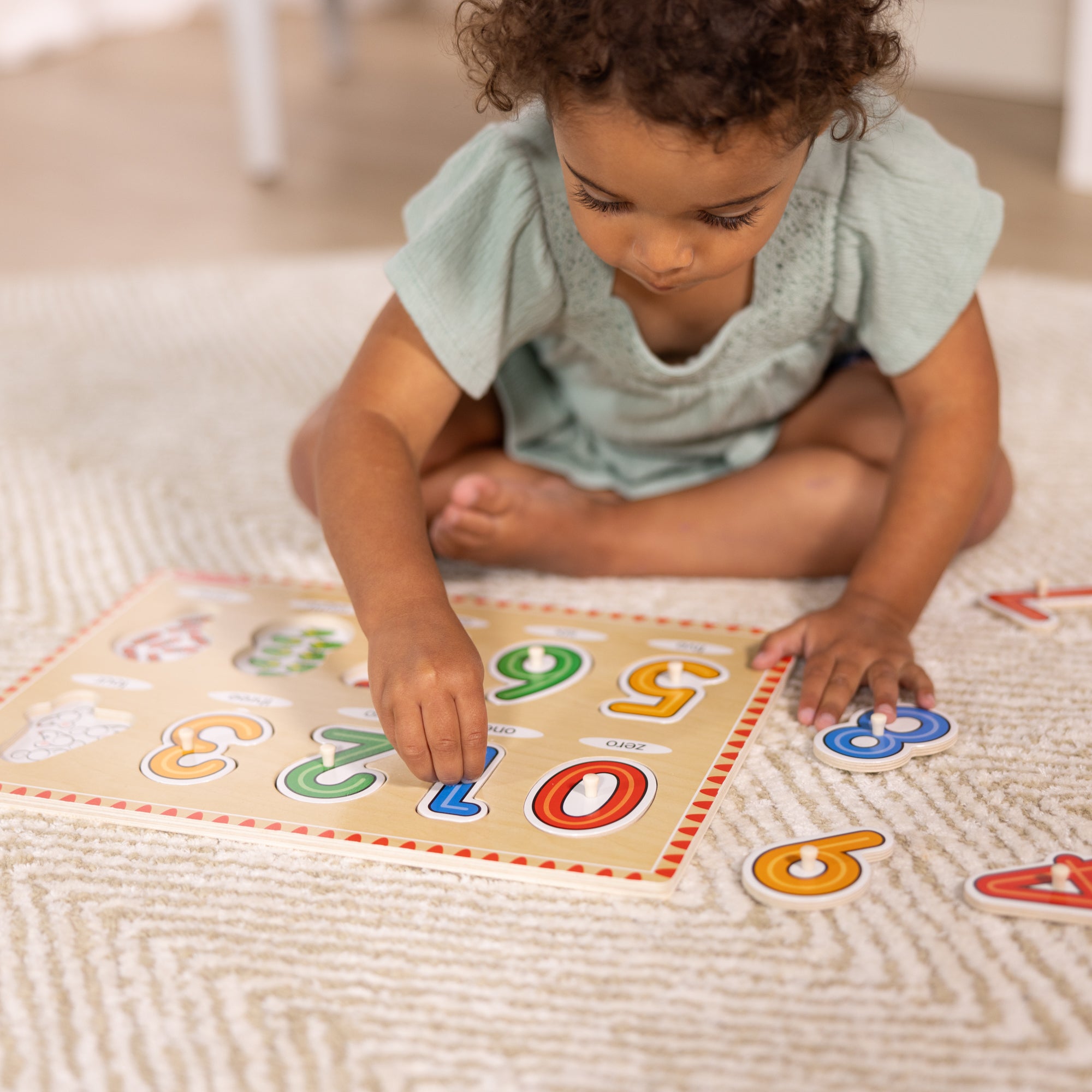 Melissa & Doug Lift & See Numbers Peg Puzzle - 10 Pieces - Image 8