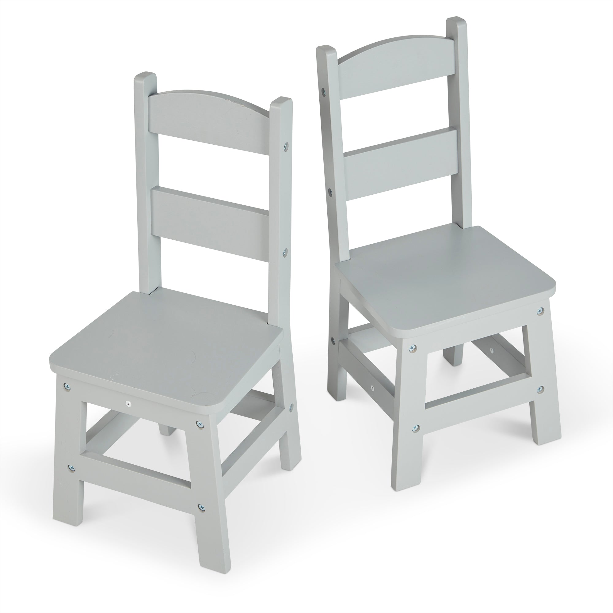 Melissa & Doug Child??s Wooden Chair Pair ?C Gray