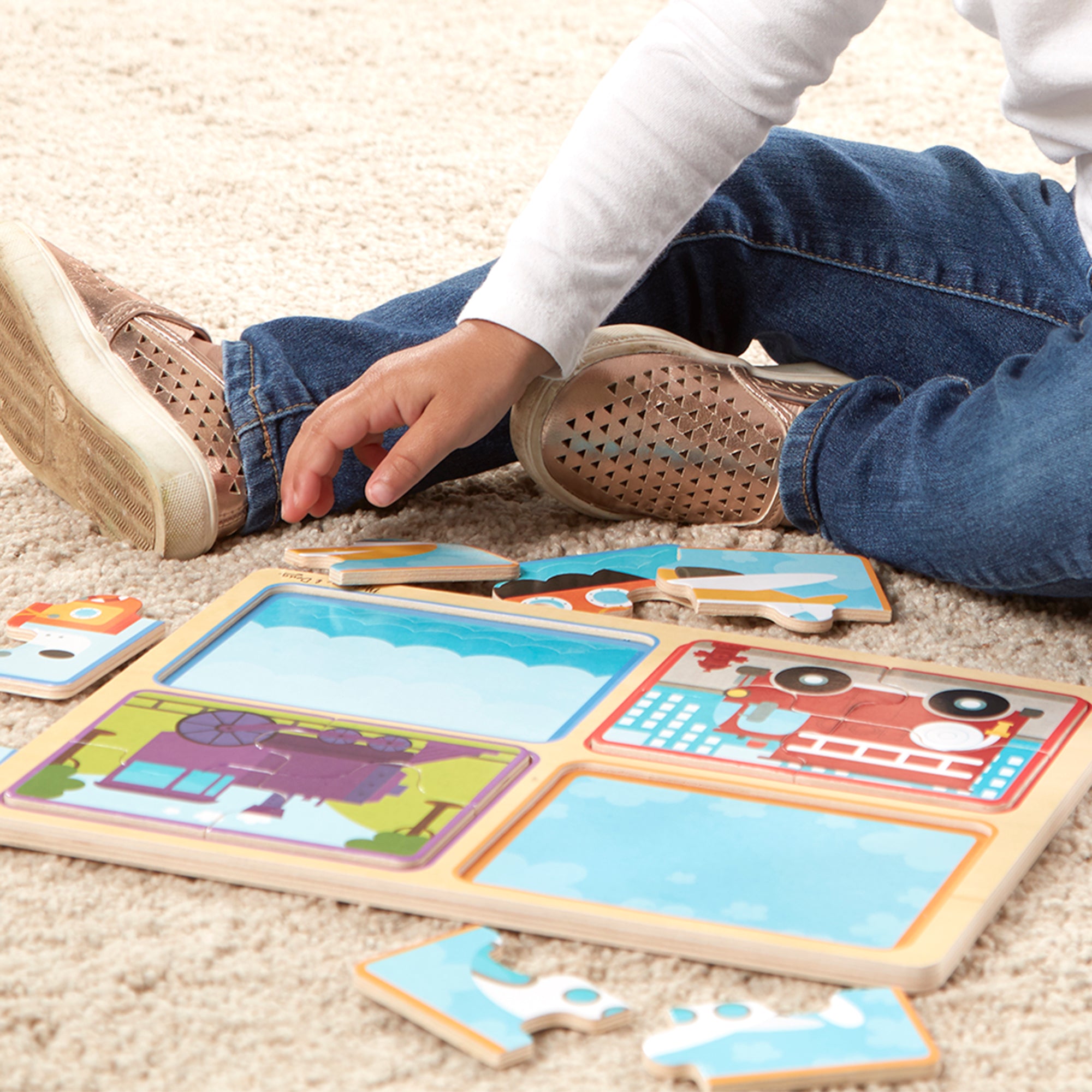 Melissa & Doug Natural Play Wooden Puzzle: Ready, Set, Go - Image 10