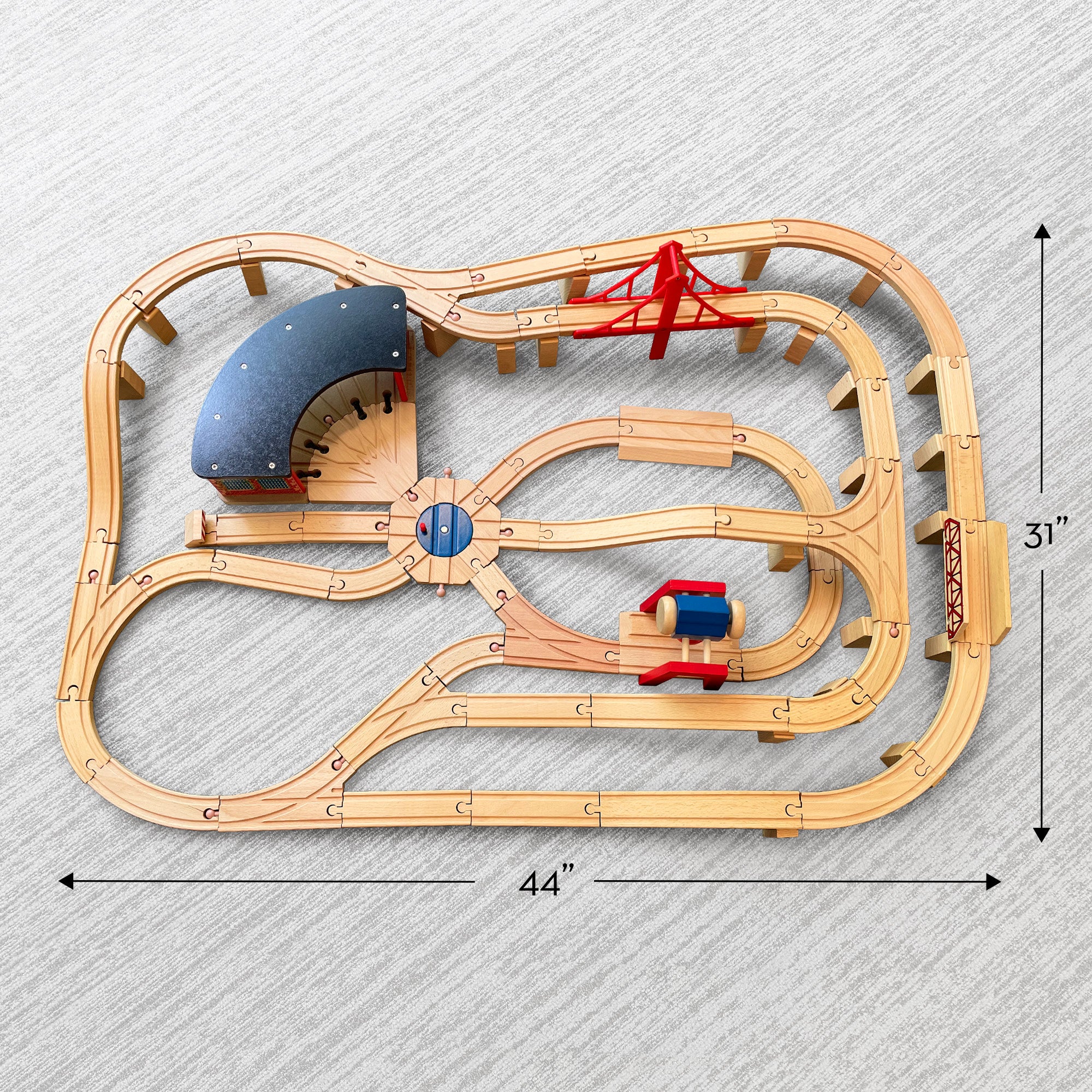 Melissa & Doug Wooden Railway Set - Image 6