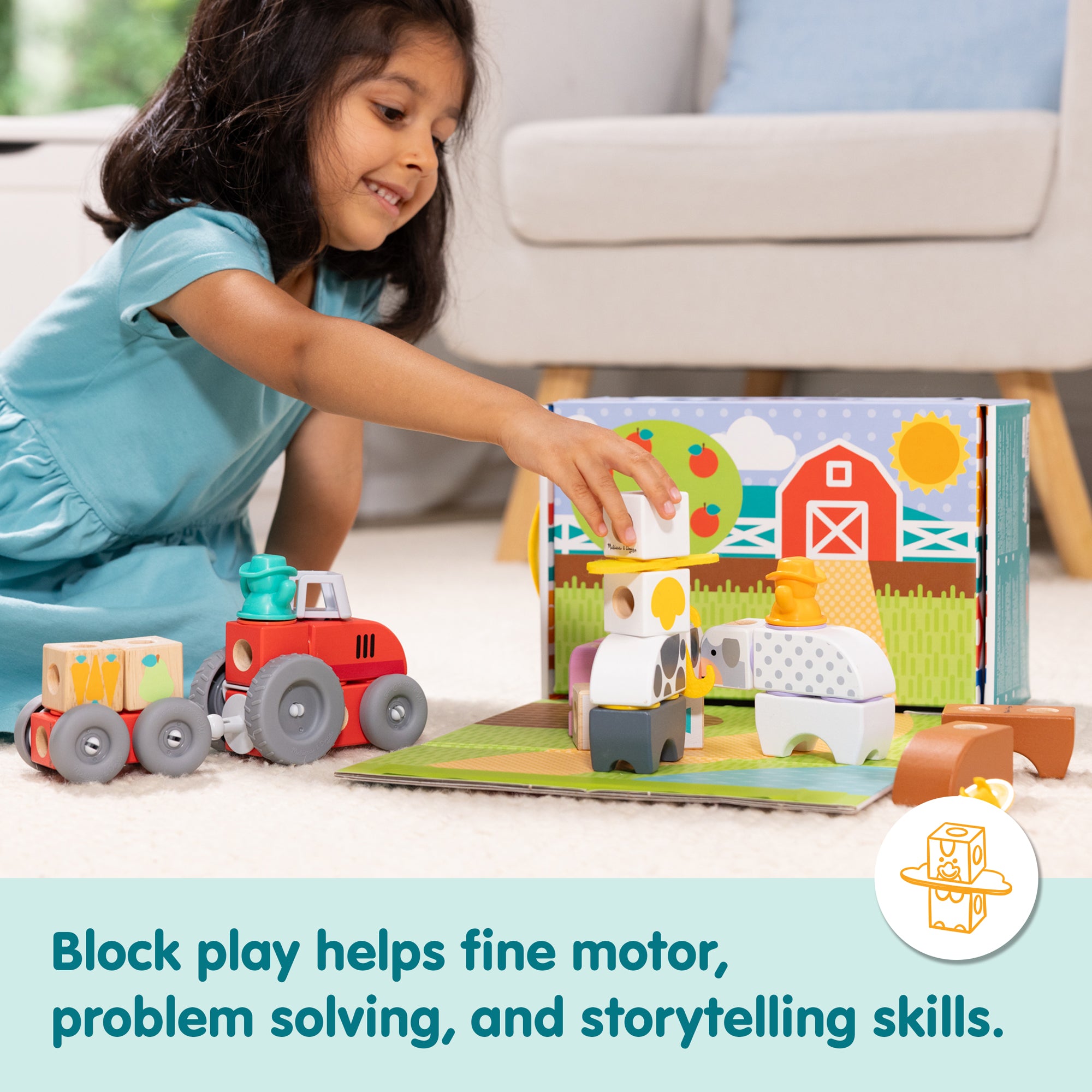 Melissa & Doug Blockables? Farm Play Set - Image 5