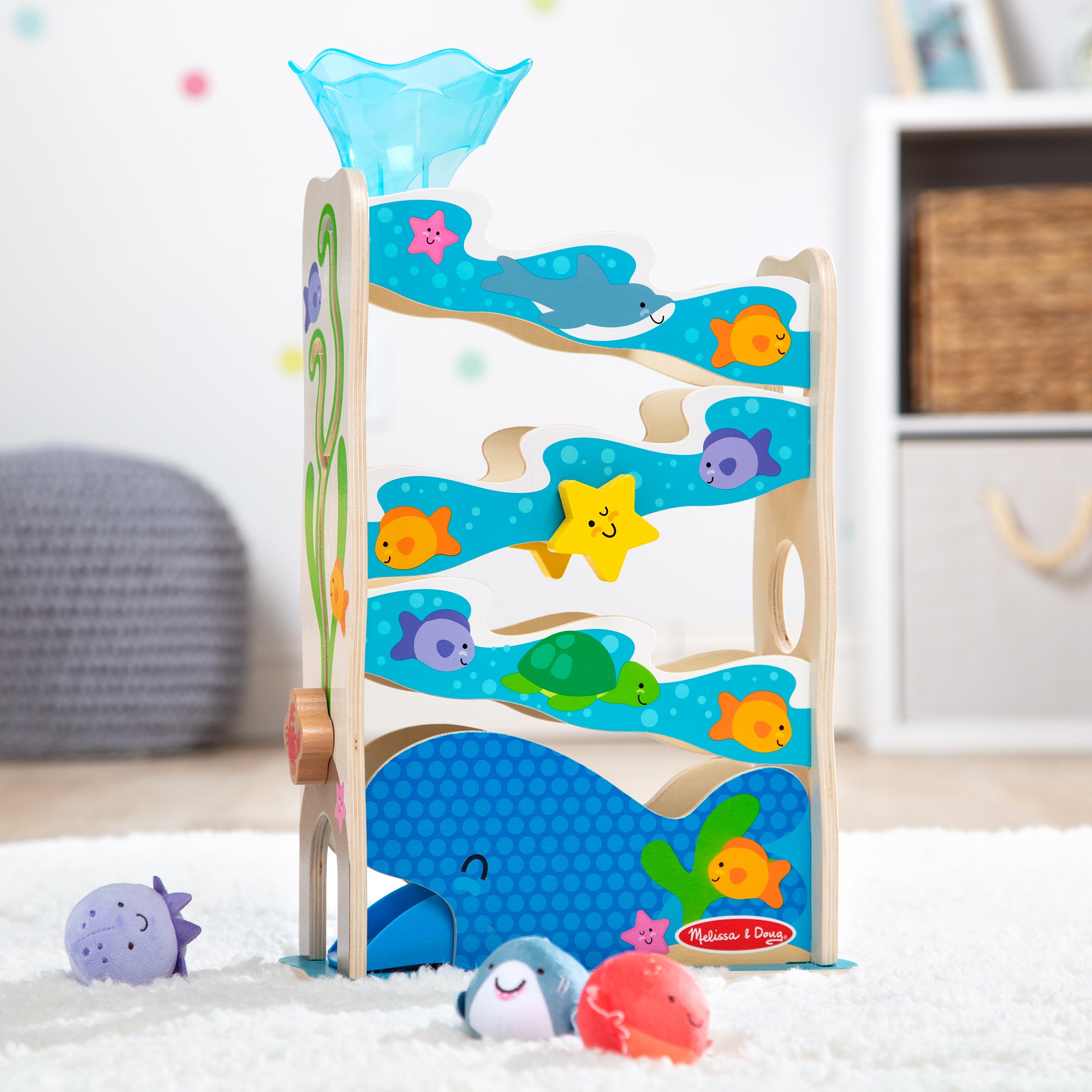 Melissa & Doug Rollables Wooden Ocean Slide - Image 9