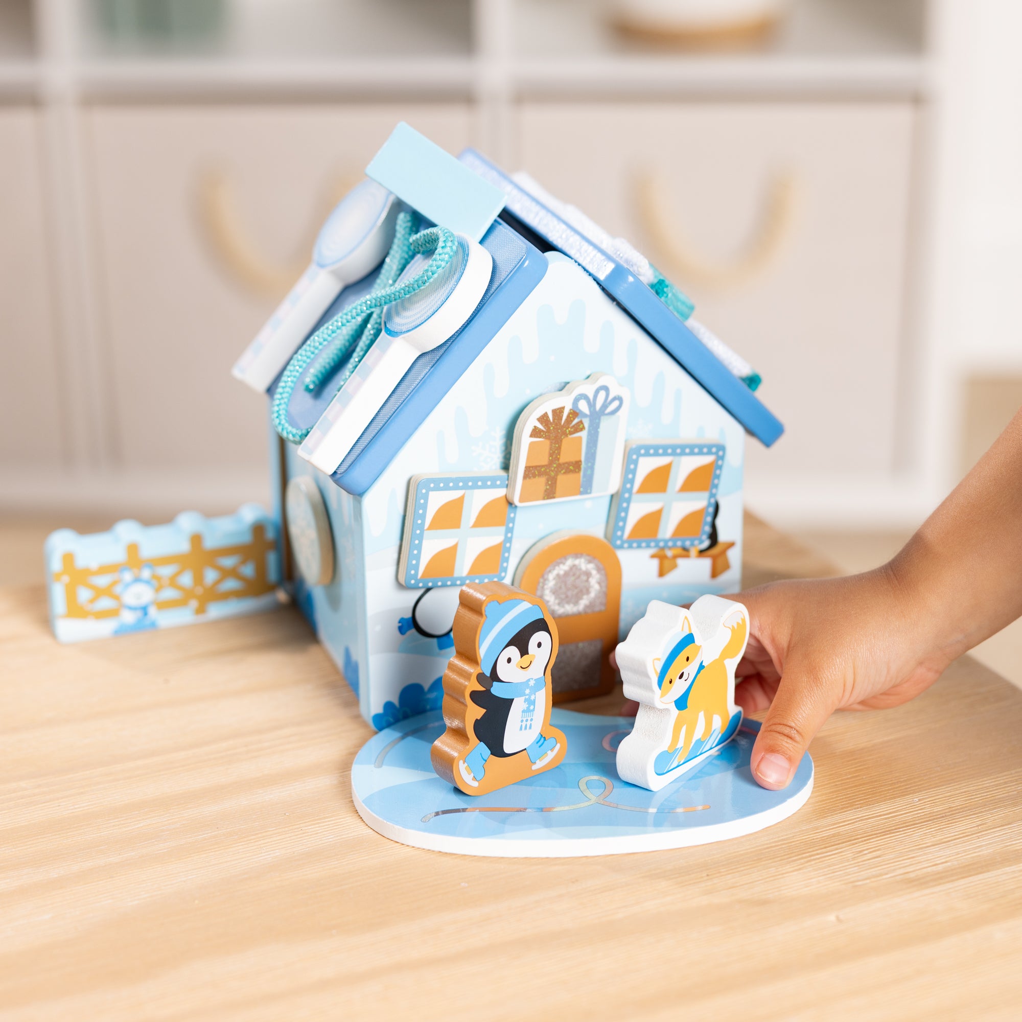 Melissa & Doug Wooden Gingerbread House Play Set ?C Winter Frost - Image 2