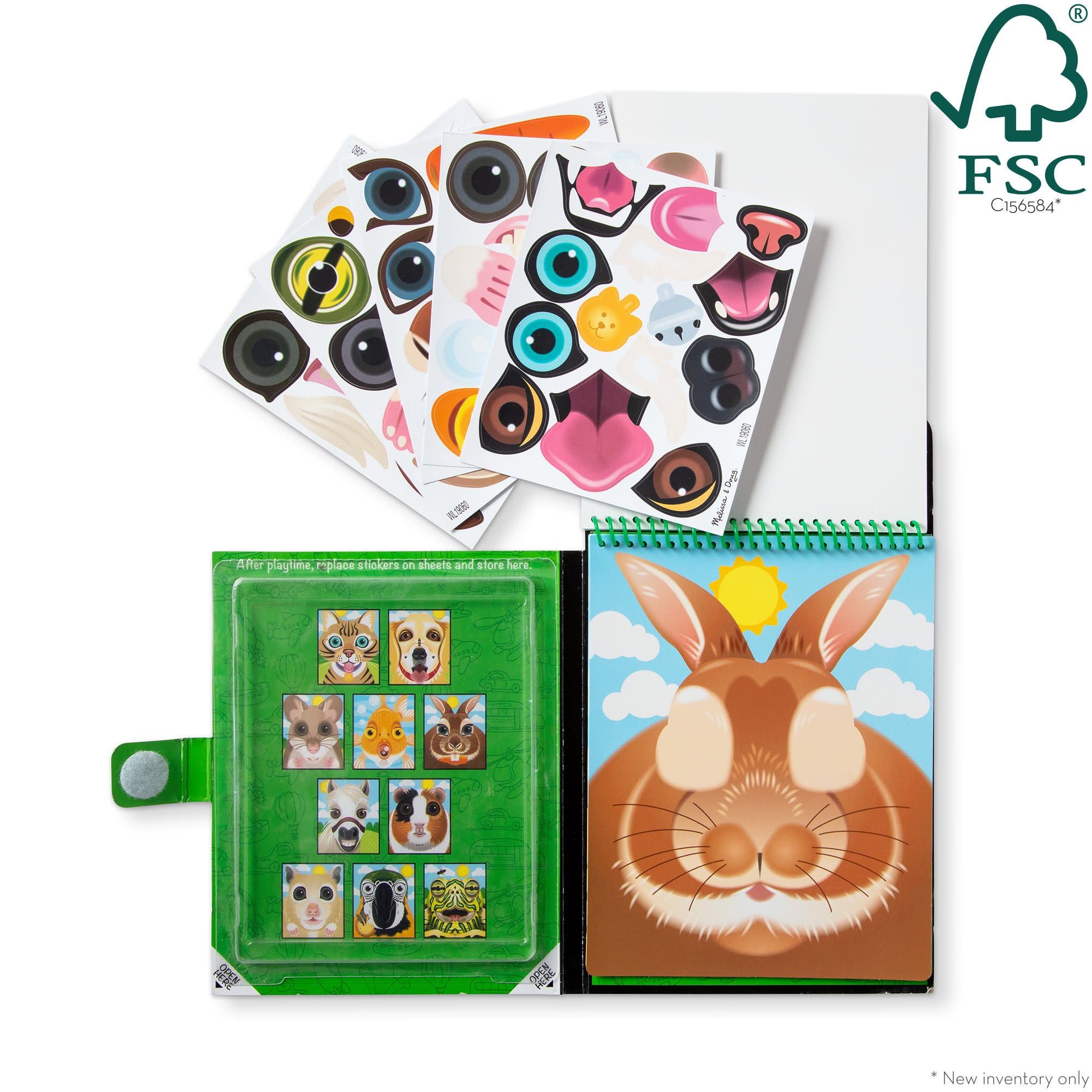 Melissa & Doug Make-a-Face ?C Pets Reusable Sticker Pad ?C On the Go Travel Activity - Image 3