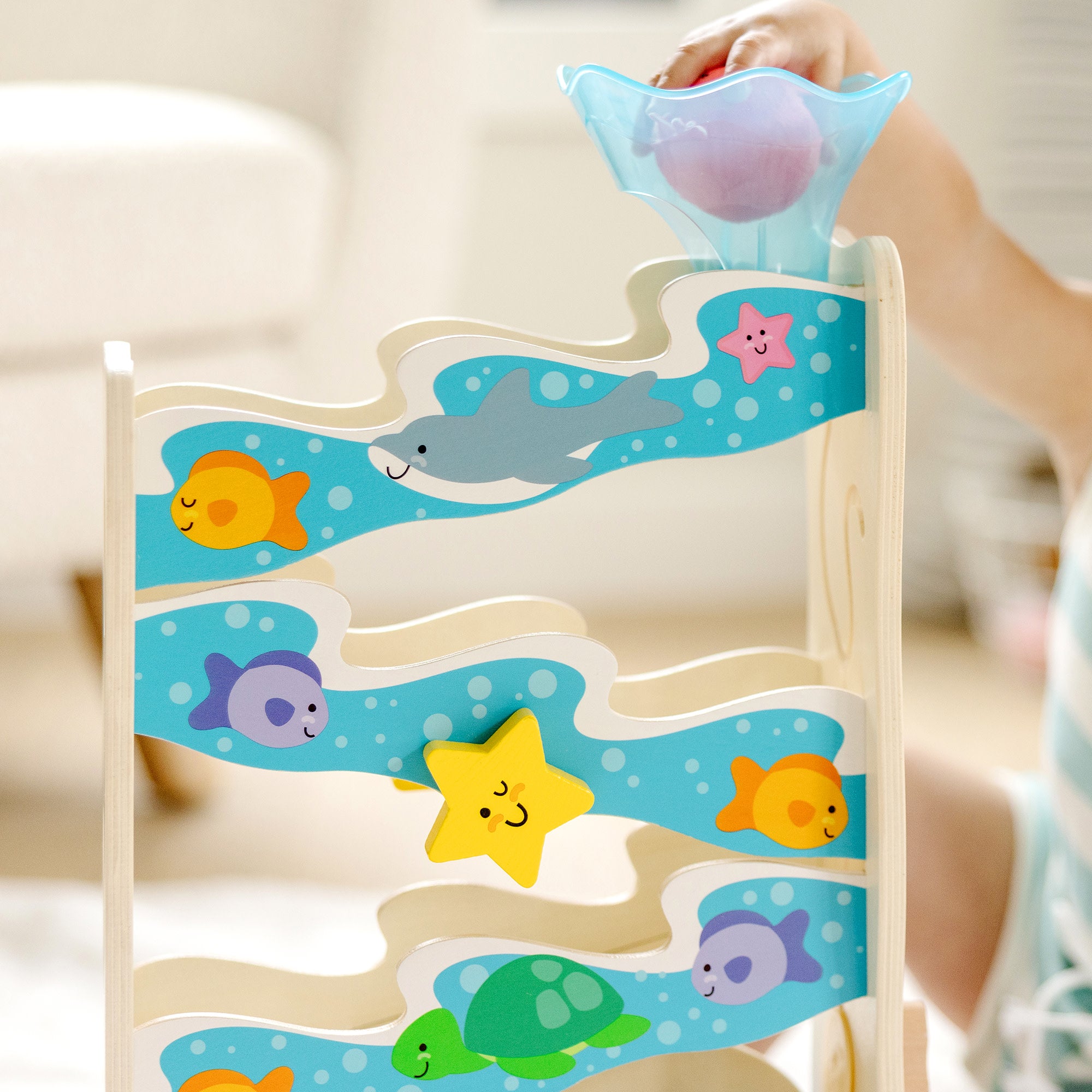 Melissa & Doug Rollables Wooden Ocean Slide - Image 6