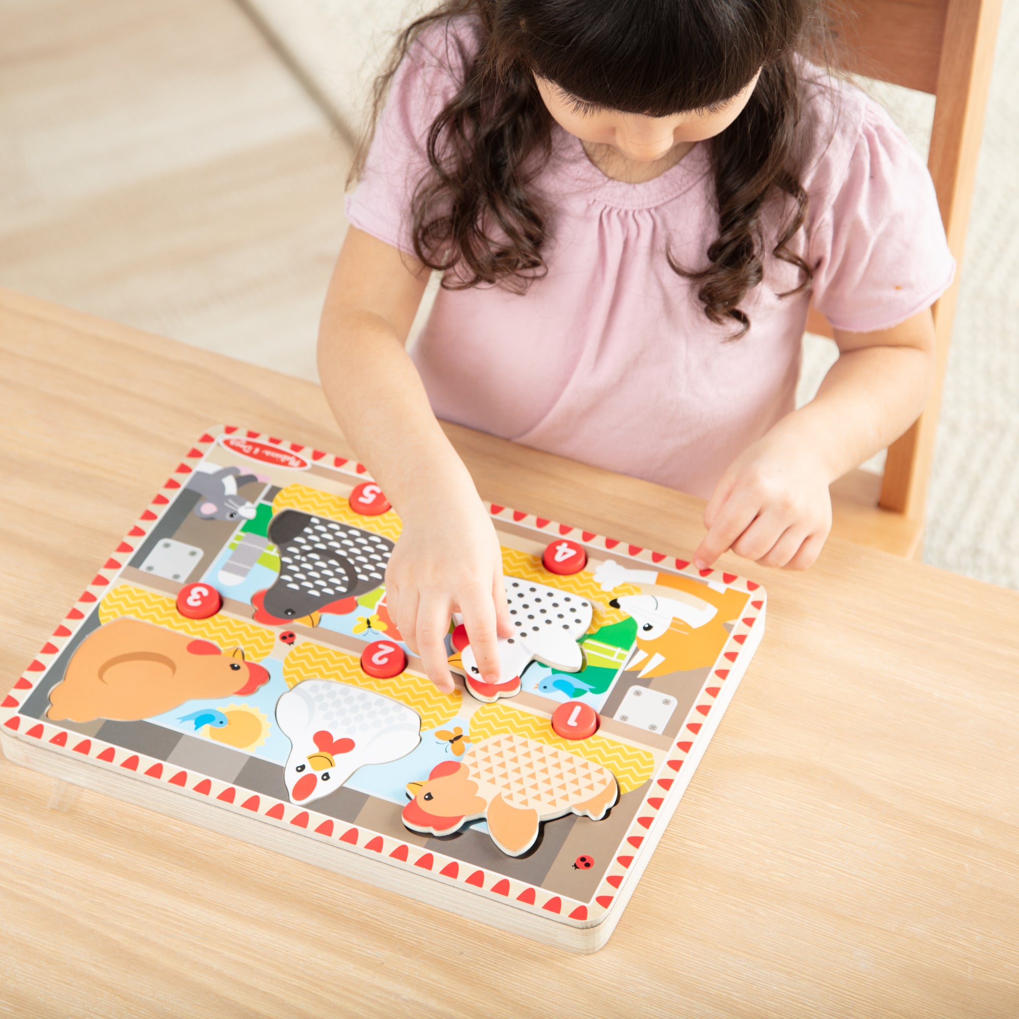 Melissa & Doug Happy Hens Push to Pop Puzzle - Image 8