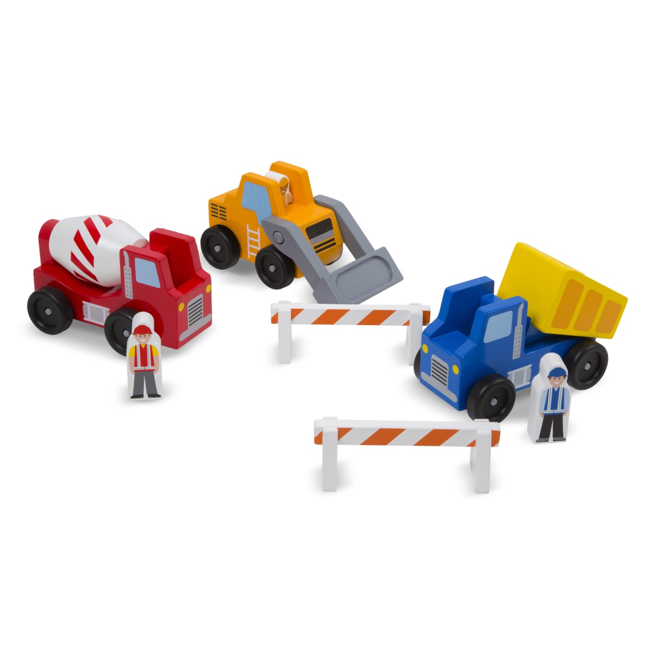 Melissa & Doug Classic Wooden Toy Construction Vehicle Set - Image 4