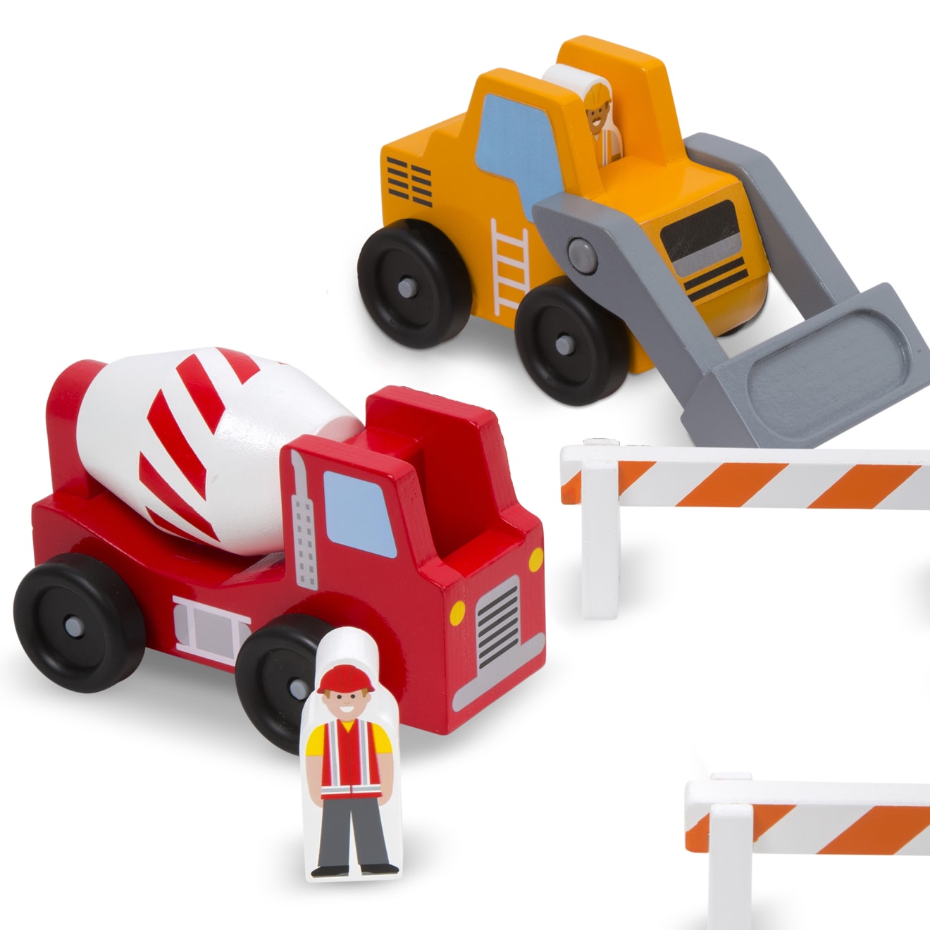 Melissa & Doug Classic Wooden Toy Construction Vehicle Set - Image 9