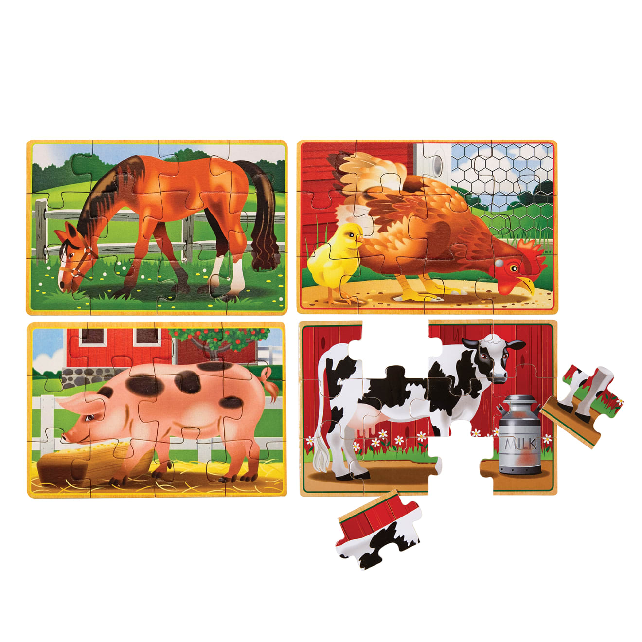 Melissa & Doug Farm Animals Jigsaw Puzzles in a Box - Image 6
