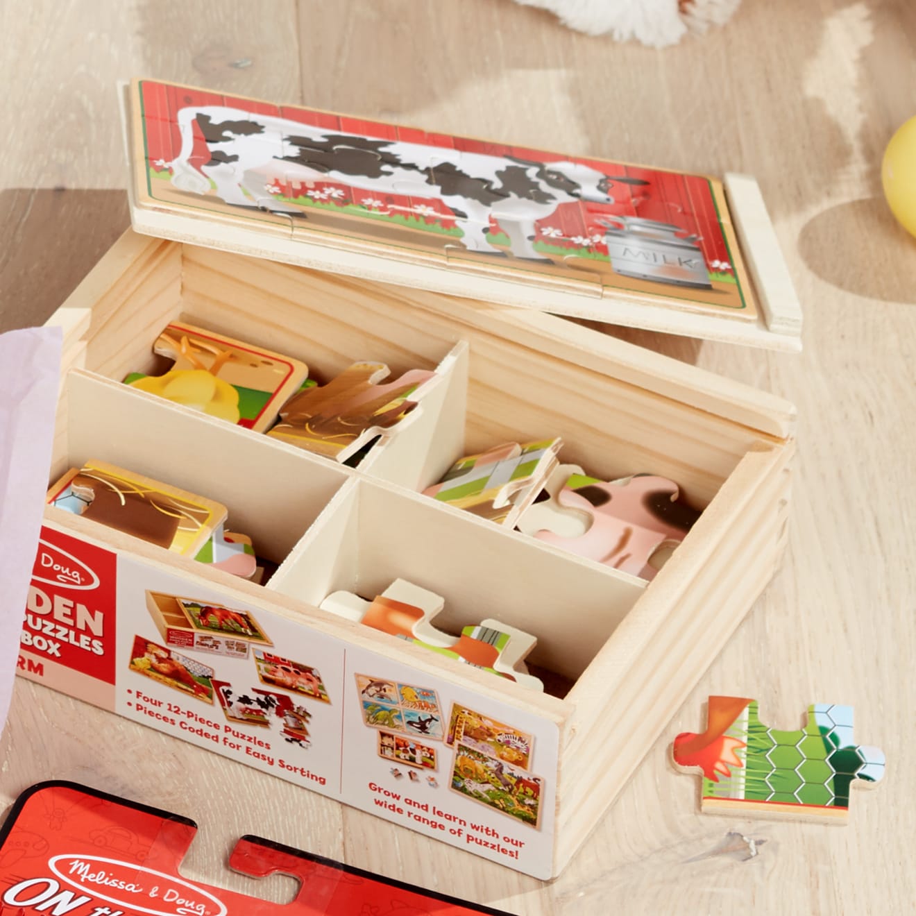 Melissa & Doug Farm Animals Jigsaw Puzzles in a Box - Image 9