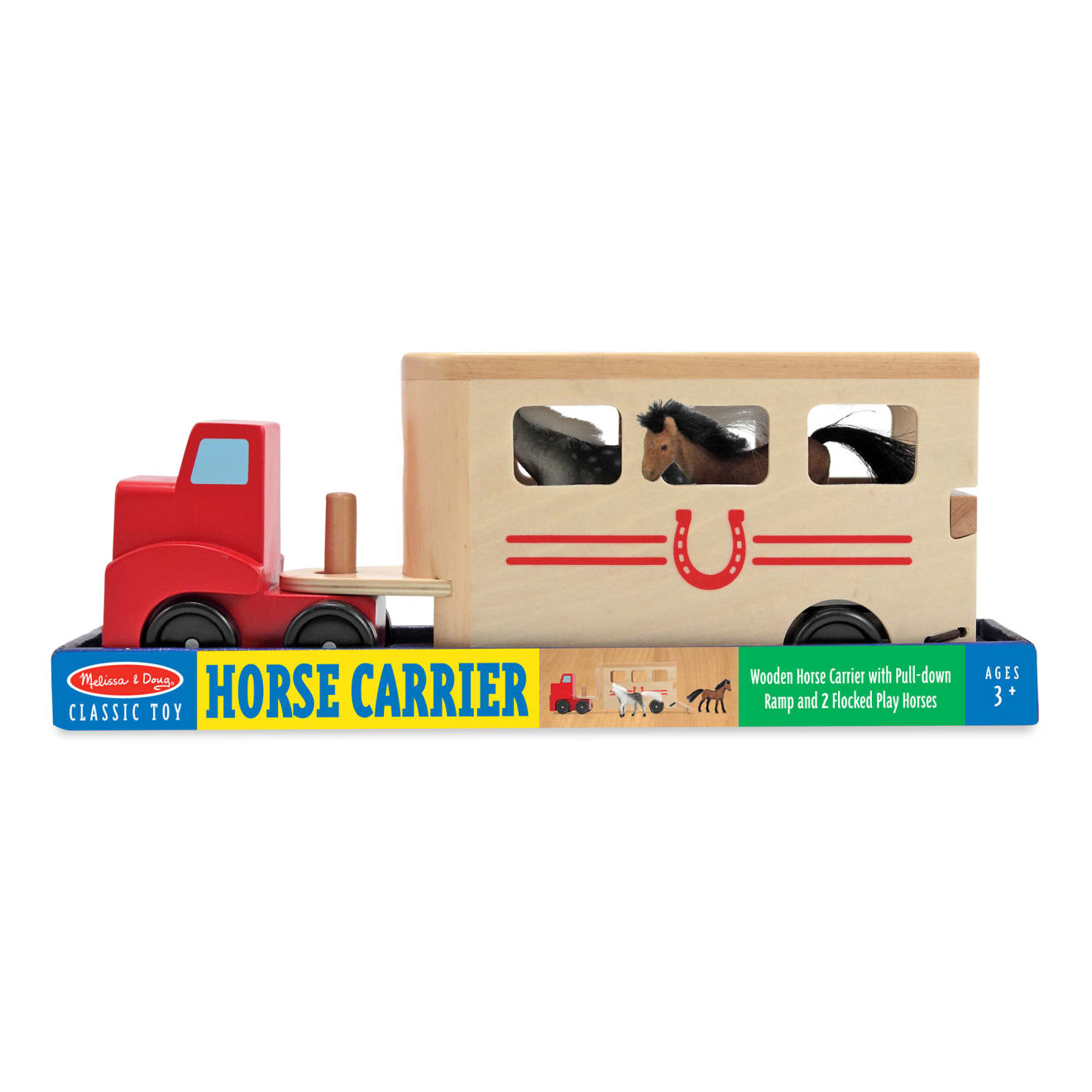 Melissa & Doug Horse Carrier Wooden Vehicles Play Set - Image 3