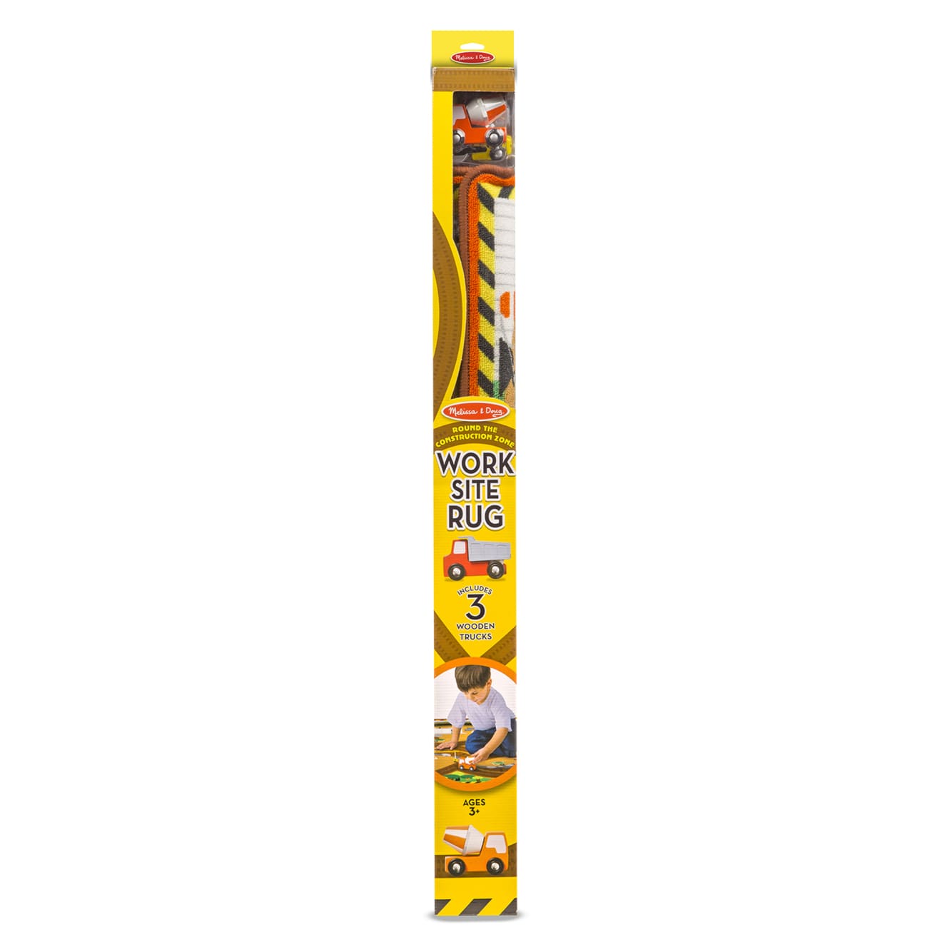 Melissa & Doug Round the Construction Zone Work Site Rug & Vehicle Set - Image 3