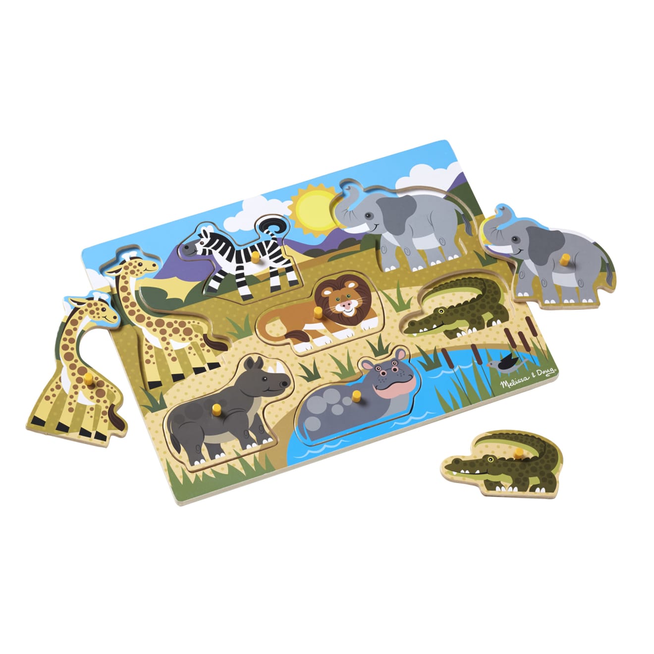 Melissa & Doug Safari Peg Puzzle - 7 Pieces - Image 9