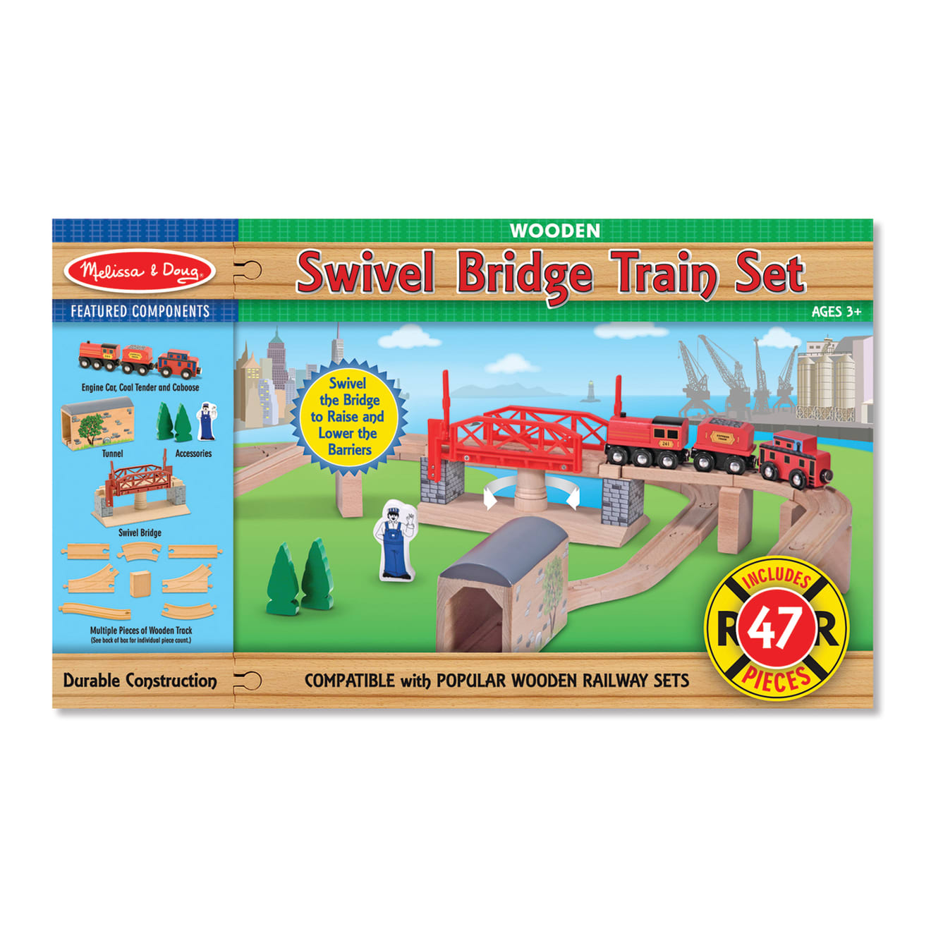 Melissa & Doug Swivel Bridge Train Set - Image 3
