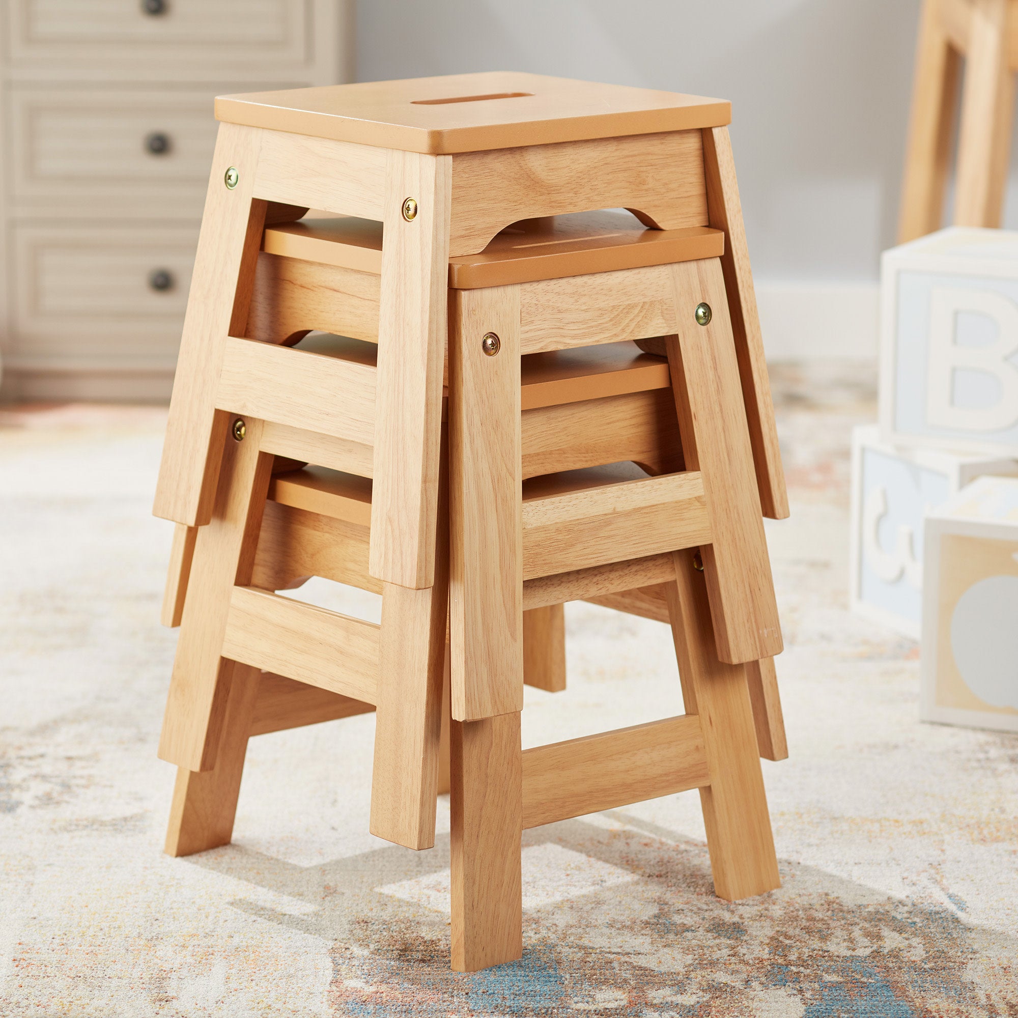 Melissa & Doug Wooden Stools ?C Set of 4 - Image 4