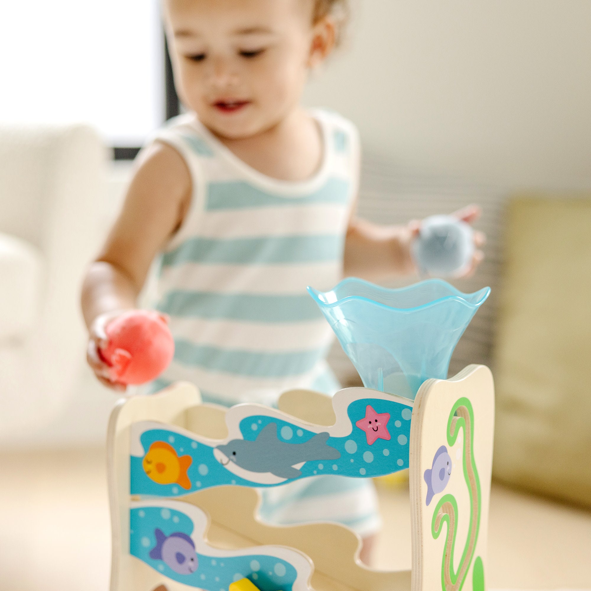 Melissa & Doug Rollables Wooden Ocean Slide - Image 7