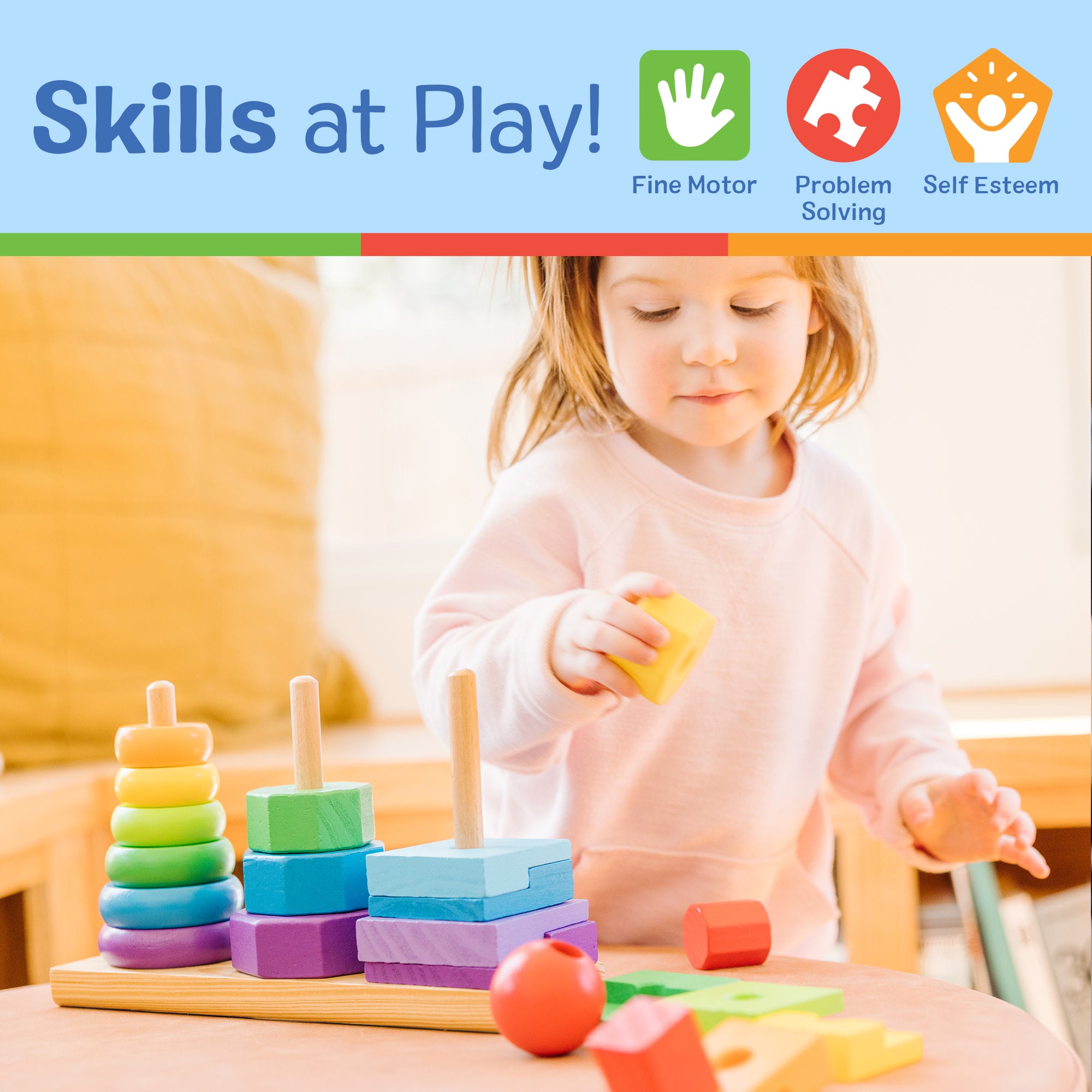 Melissa & Doug Geometric Stacker - Image 5