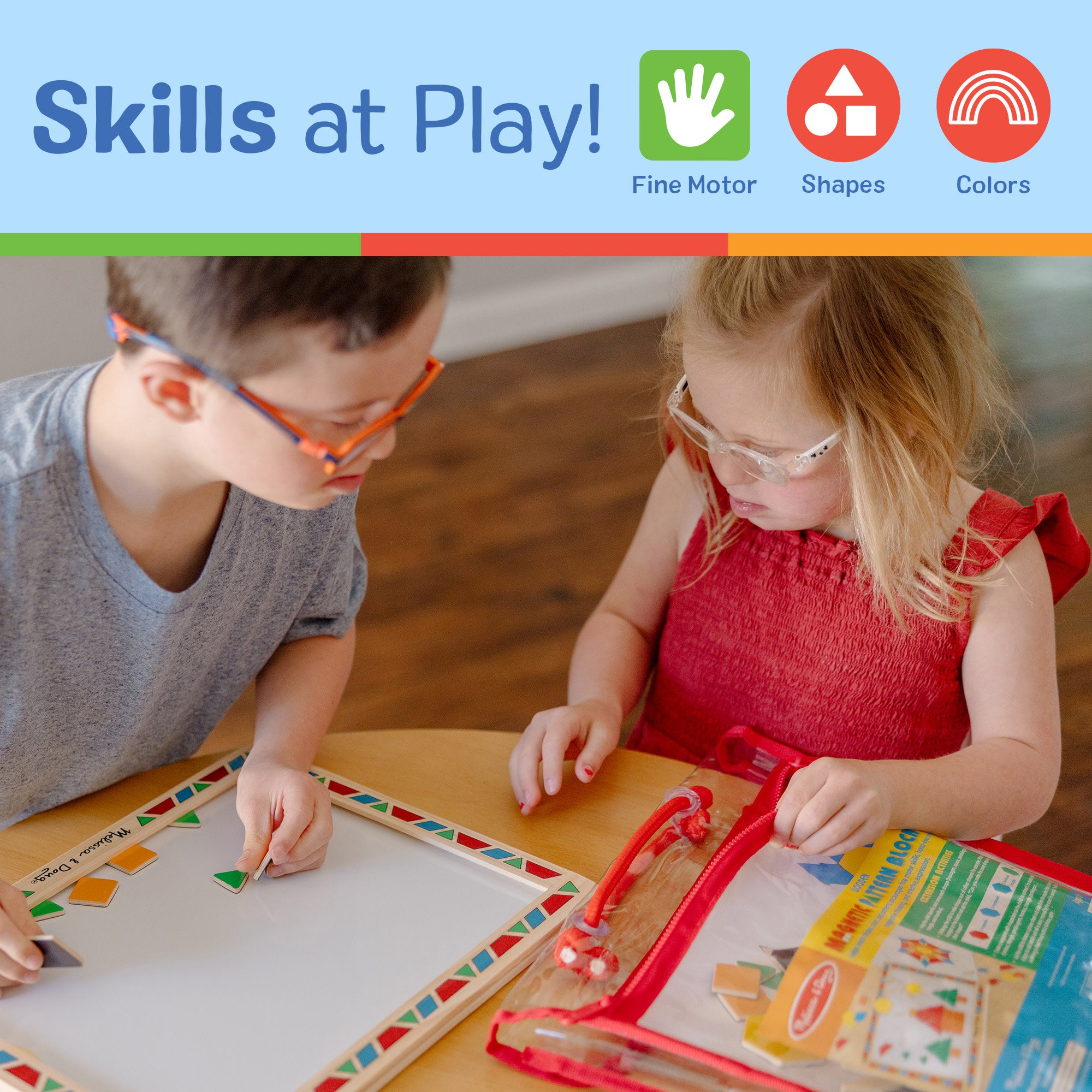 Melissa & Doug Wooden Magnetic Pattern Block Kit - Image 5