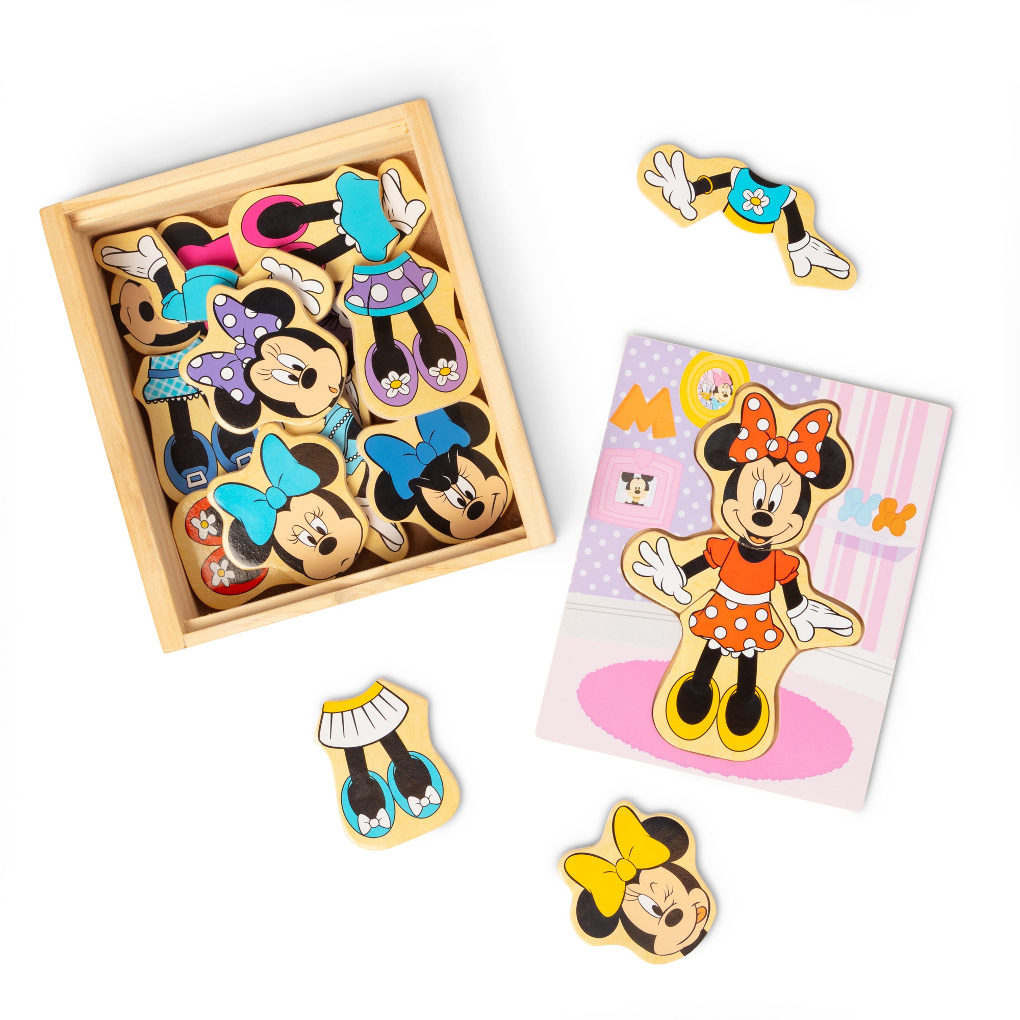 Melissa & Doug Disney Minnie Mouse Wooden Mix & Match Dress-Up Puzzle - Image 3