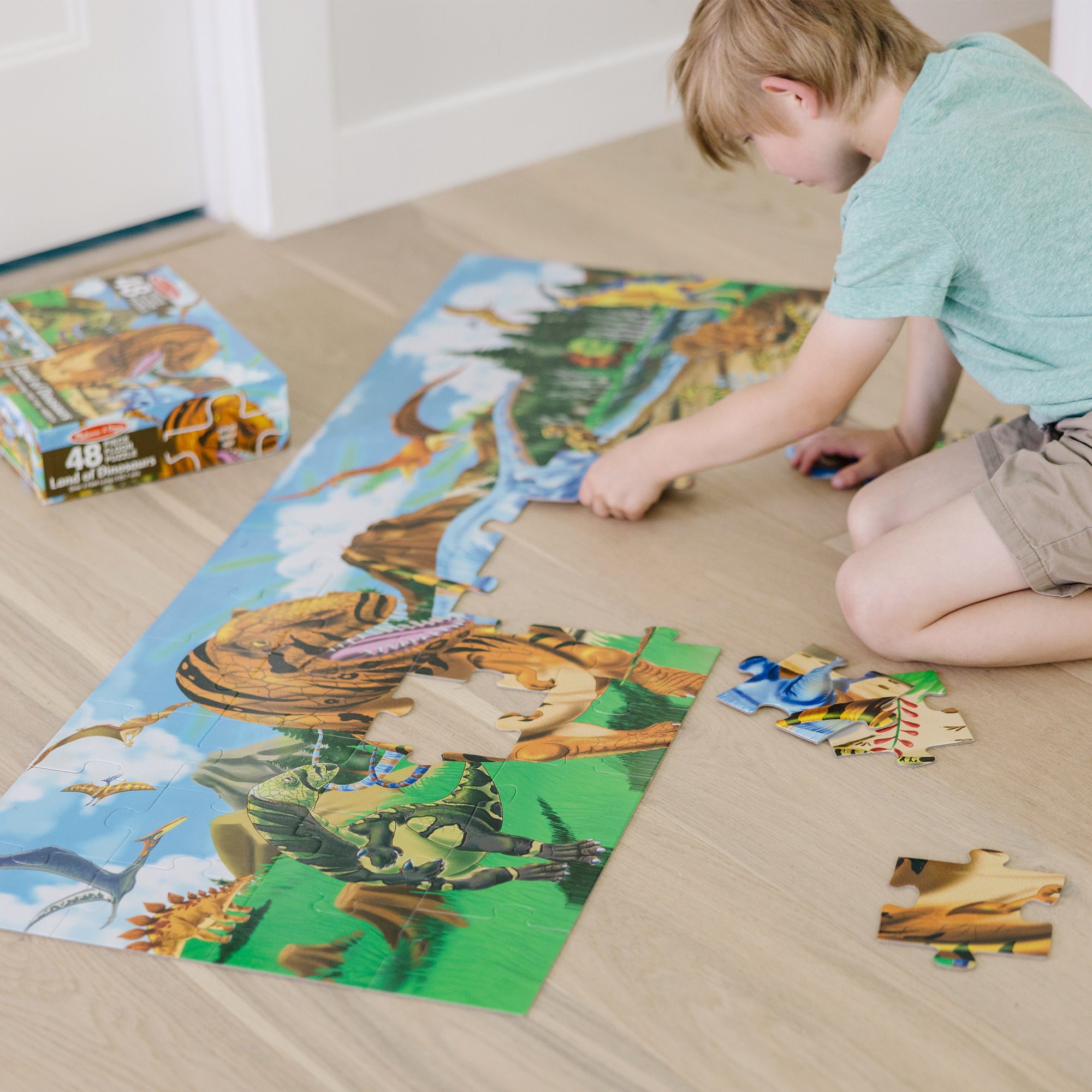Melissa & Doug Land of Dinosaurs Floor Puzzle - 48 Pieces - Image 2