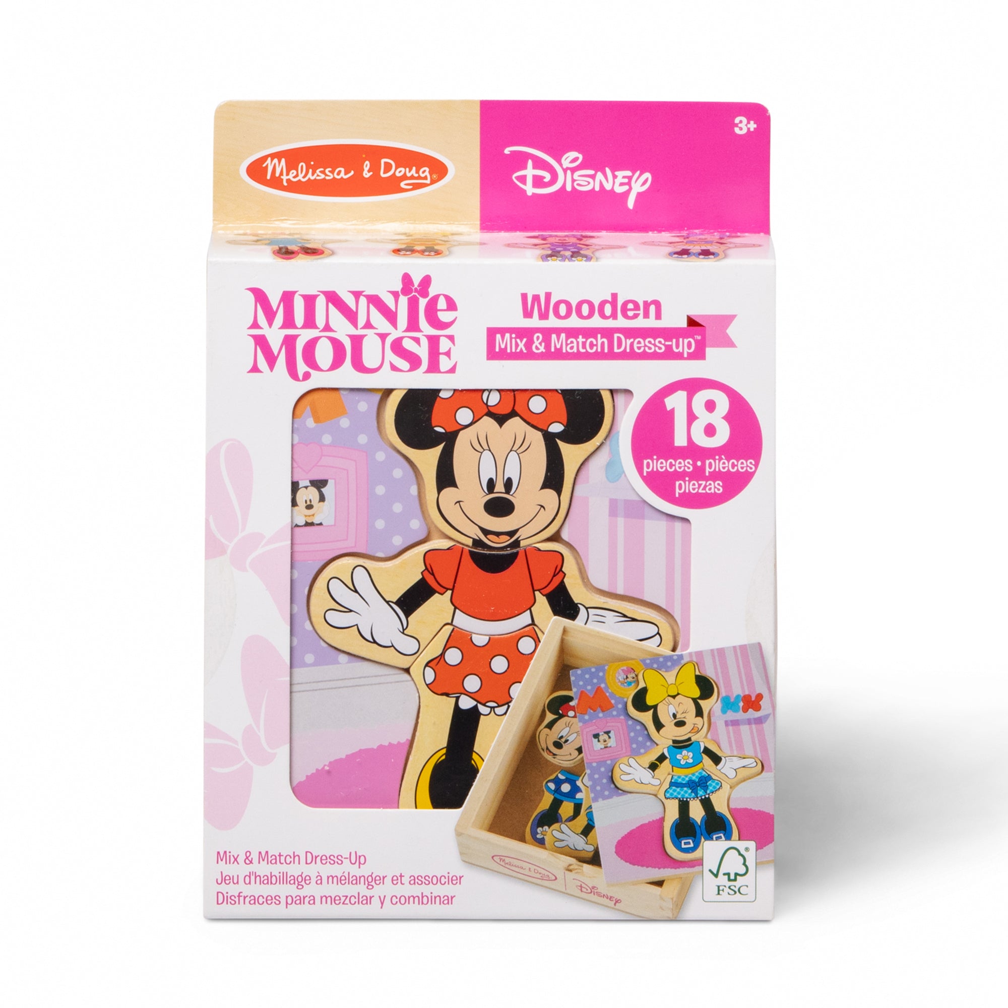 Melissa & Doug Disney Minnie Mouse Wooden Mix & Match Dress-Up Puzzle - Image 2