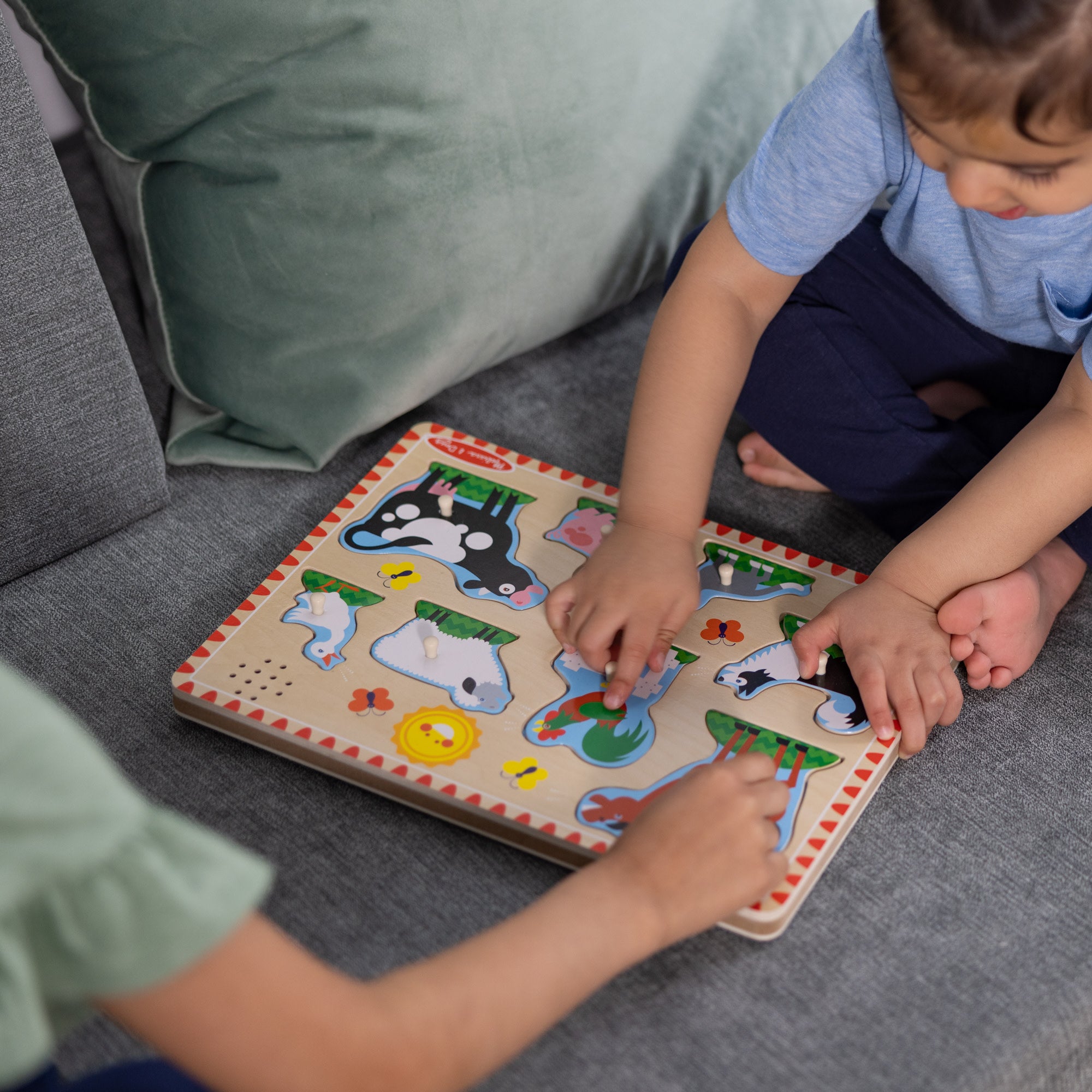 Melissa & Doug Wooden Sound Puzzle 2-Pack ?C Farm Animals, Vehicles - Image 8