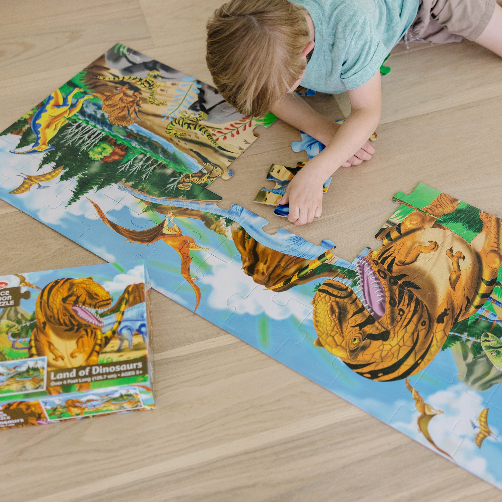 Melissa & Doug Land of Dinosaurs Floor Puzzle - 48 Pieces - Image 3